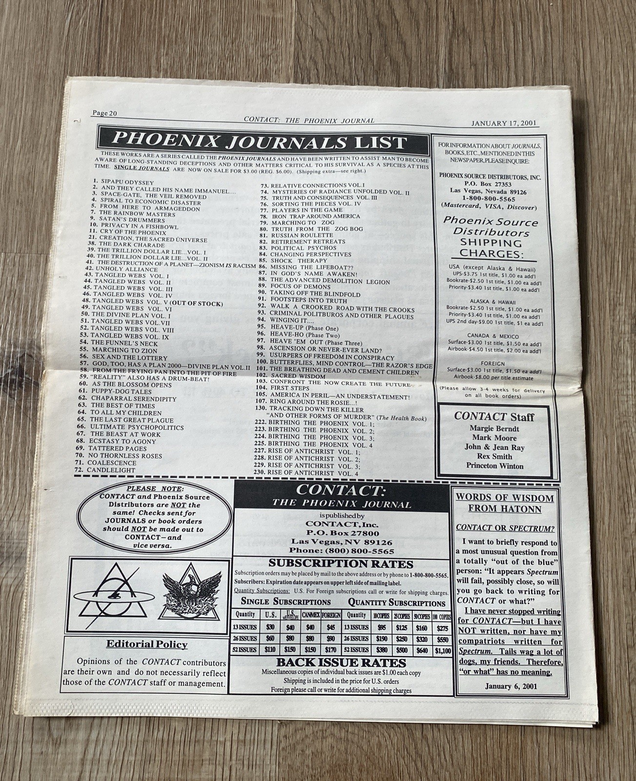 Vtg Conspiracy Newspaper Alternative Theory Contact The Phoenix Journal