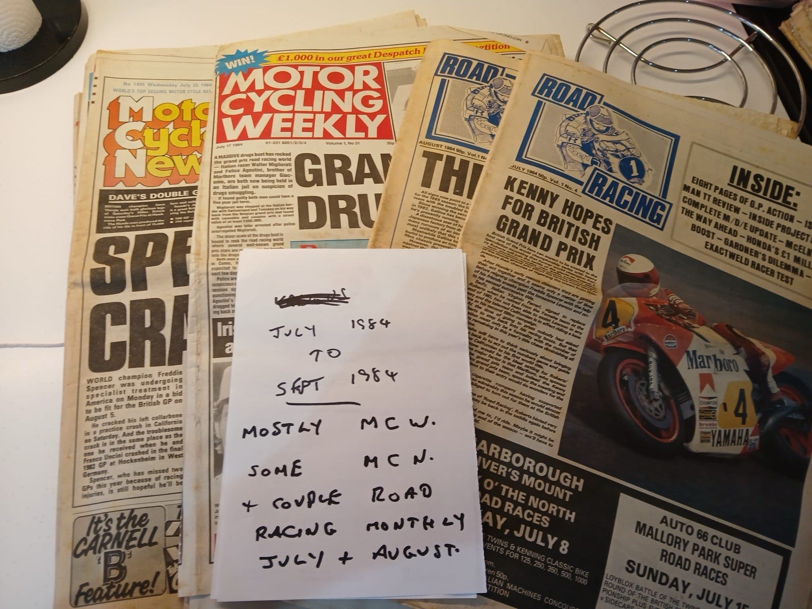 Motor Cycle Newspapers July – September 1984 (various)