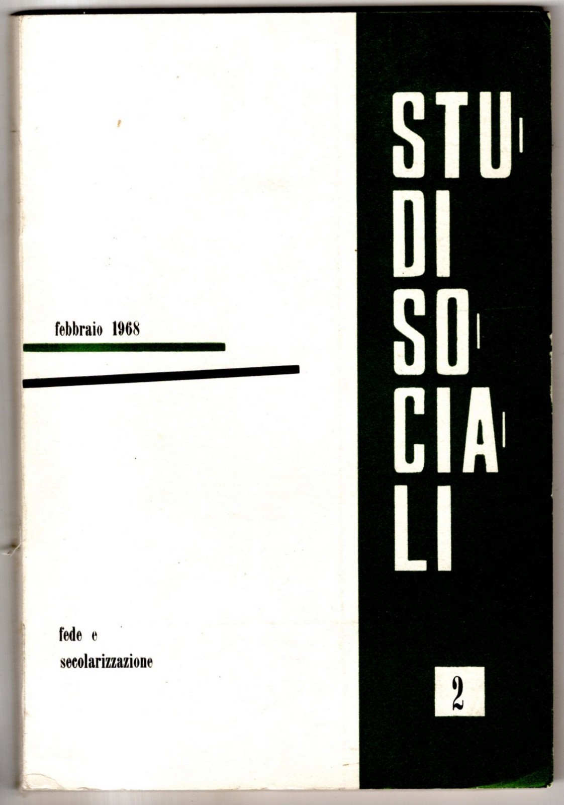 SOCIAL STUDIES – N 2 – 1968 – FAITH AND SECULARIZATION