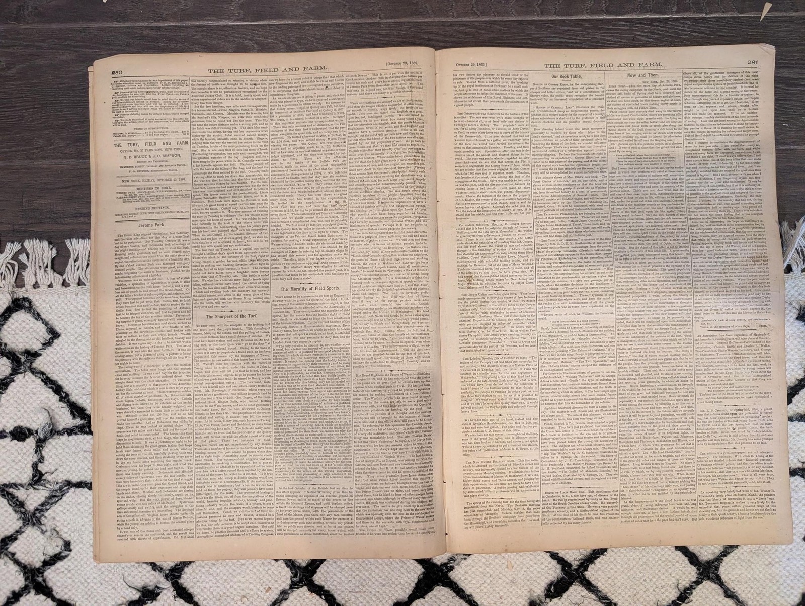 1869 Turf Field and Farm — Jerome Park Races, Guelph Canada, Chess, Baseball