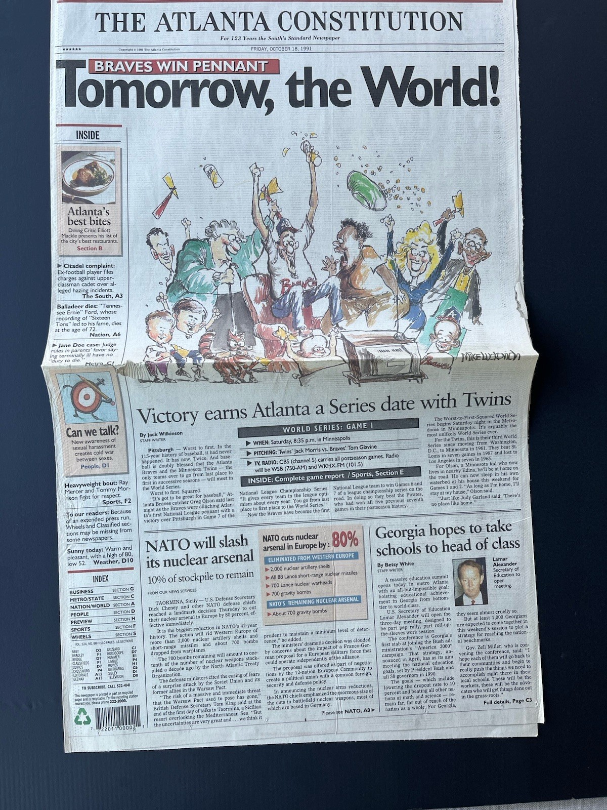 1991 & 1992 Atlanta Braves Baseball Newspapers/ National League Champions