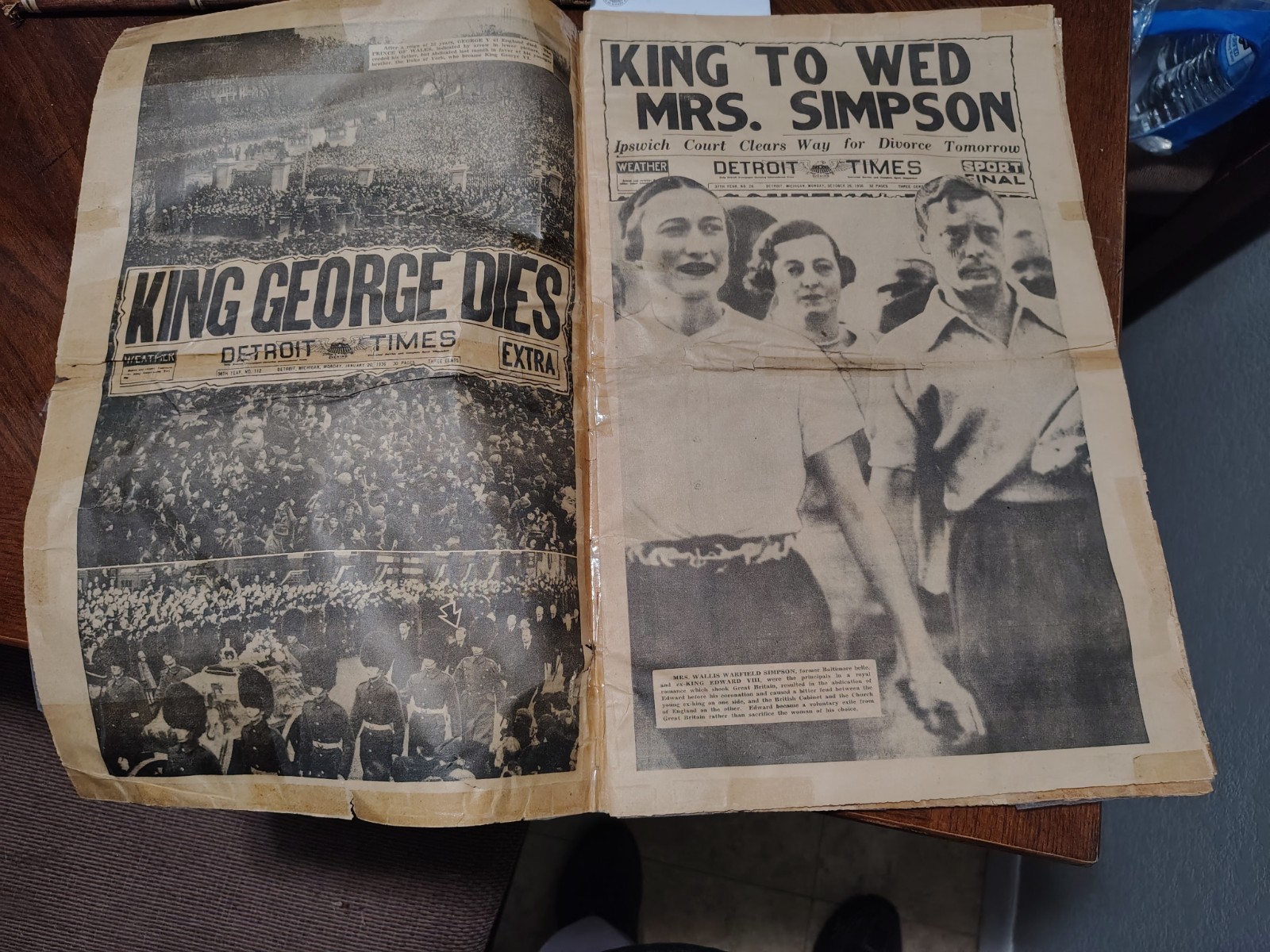 1936 Detroit Times Newspaper Collection-FDRRooseveltWins,King GeorgeDies,Simpson