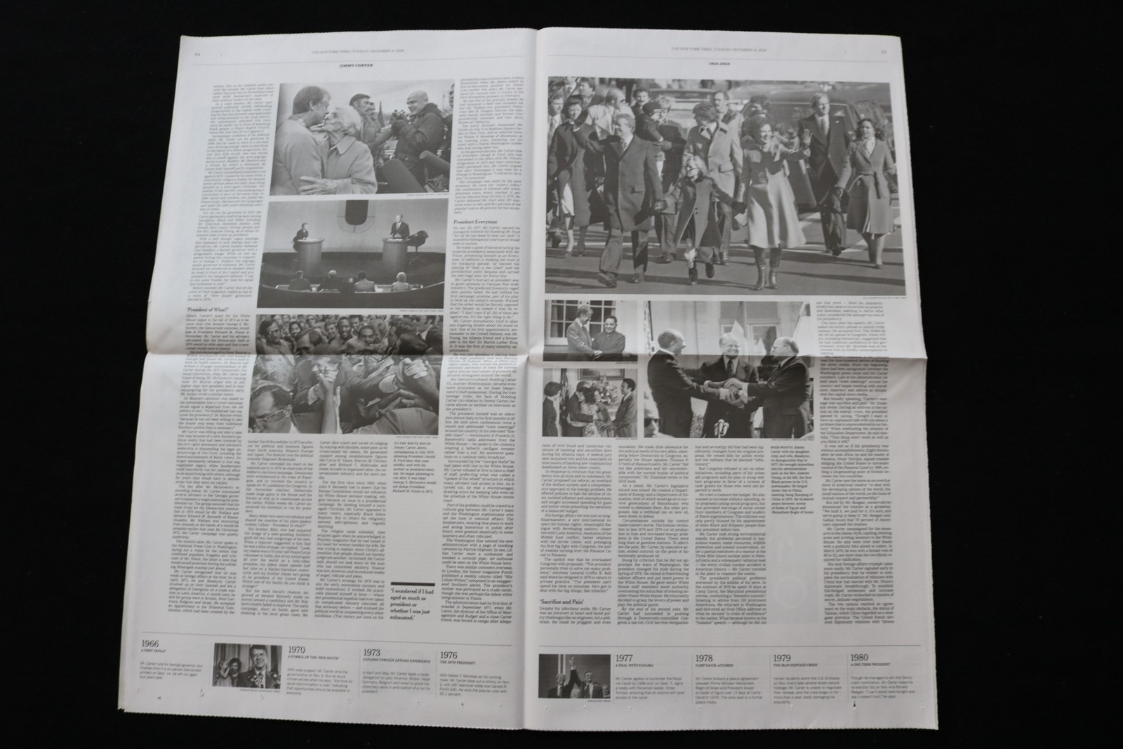 2024 DECEMBER 31 NEW YORK TIMES – JIMMY CARTER OBITUARY AND SPECIAL SECTION