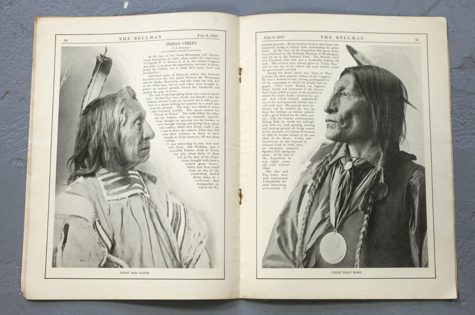 The Bellman Magazine May July 3, 1915 Native American Indian Chief Photos
