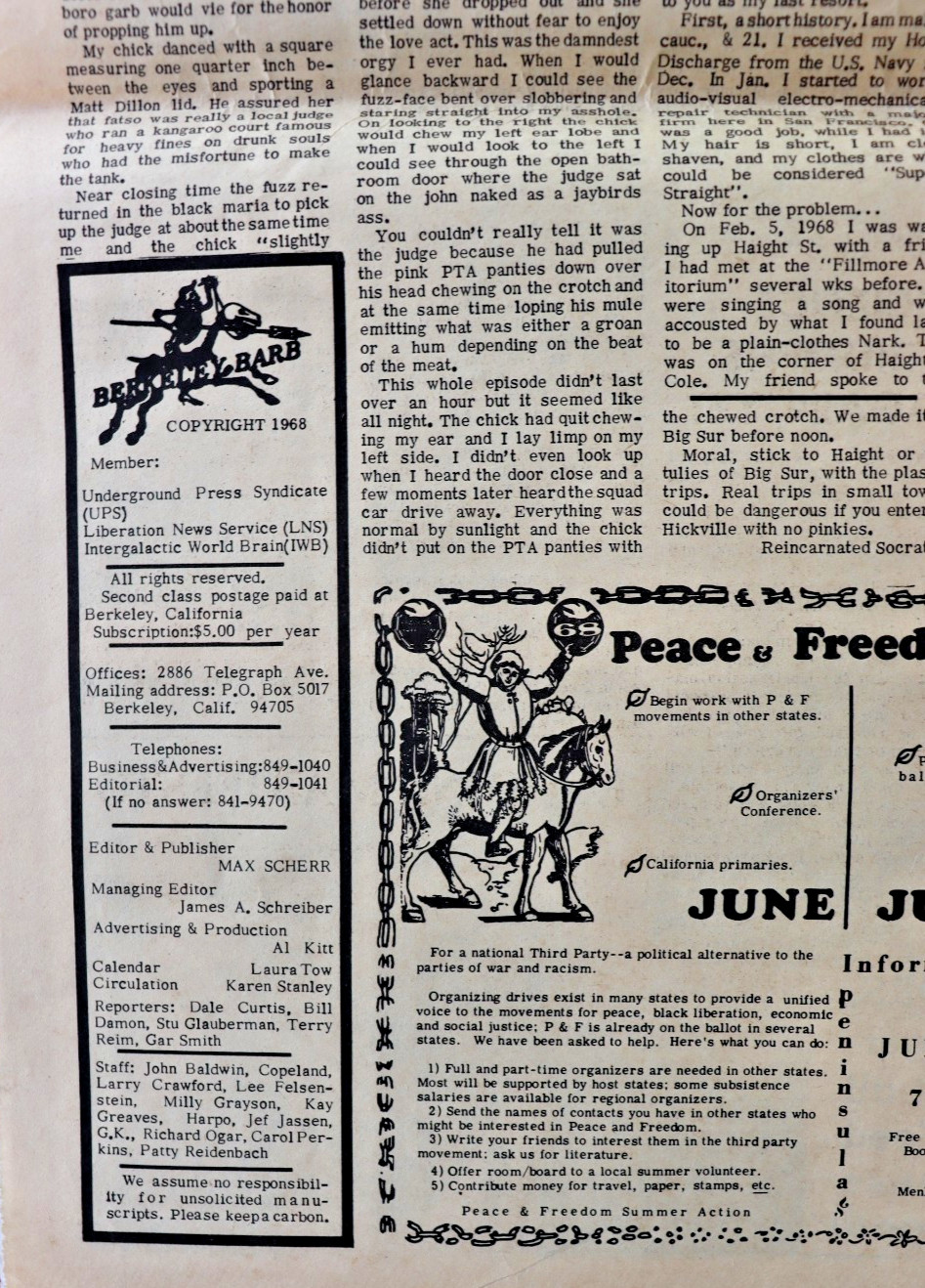 Vintage BERKELEY BARB May-June 1968 CALIFORNIA Newspaper TIMOTHY LEARY