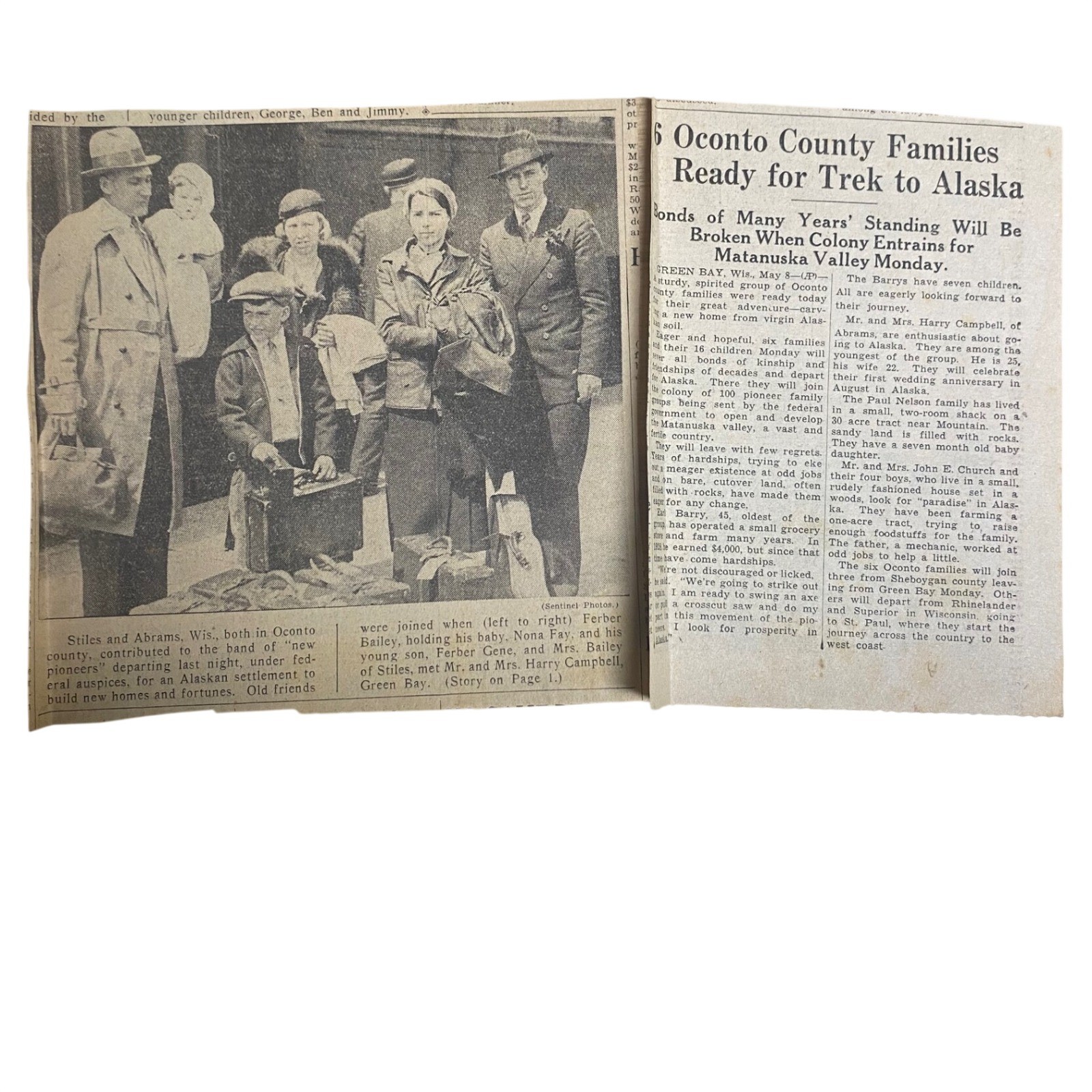 Vintage 1930s Newspaper Clippings Matanuska Valley Alaska Homesteading Pioneers