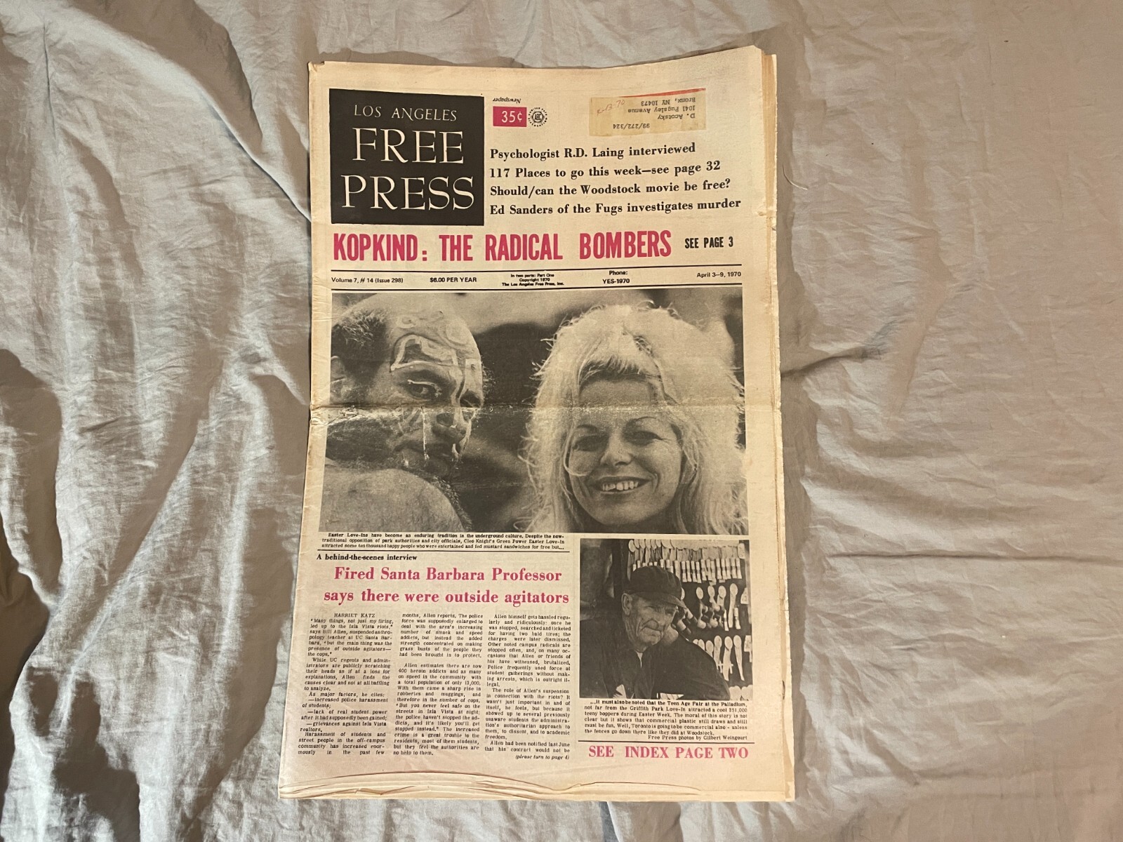 Los Angeles Free Press April 1970 Radical Bombers Woodstock Moody Blues Ads