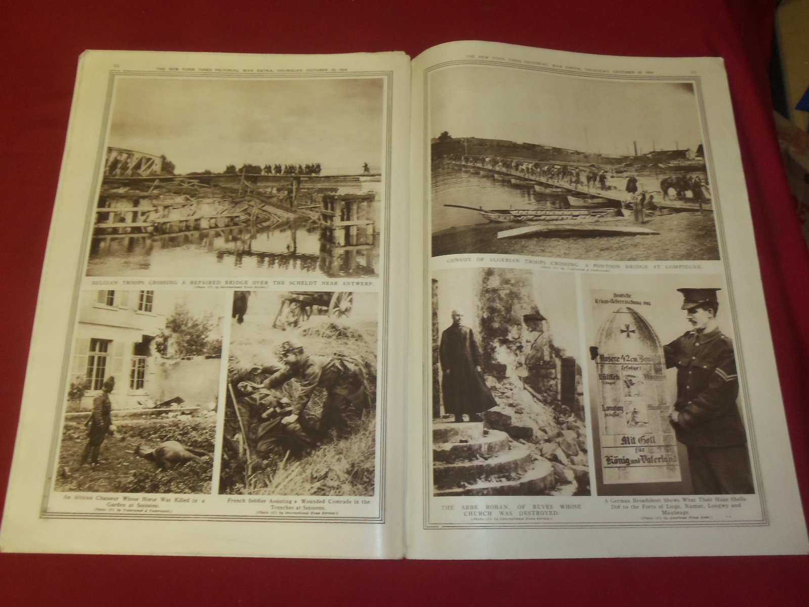 1914 OCTOBER 15 NY TIMES PICTORIAL WAR EXTRA SECTION – BELGIAN CAVALRY – NP 3933