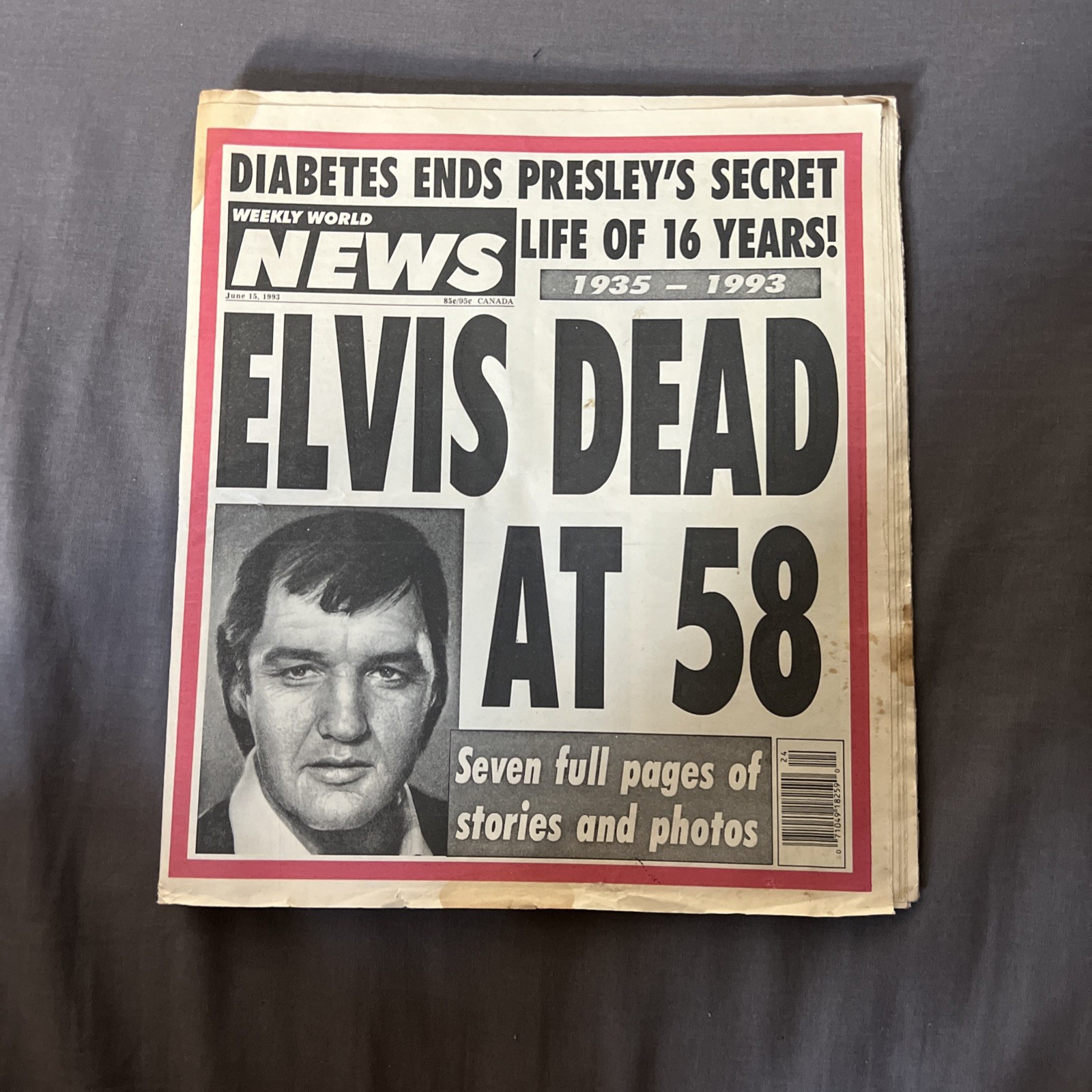 Weekly World News Vol 14 #37 June 15, 1993 Vintage Newspaper Elvis Dead at 58