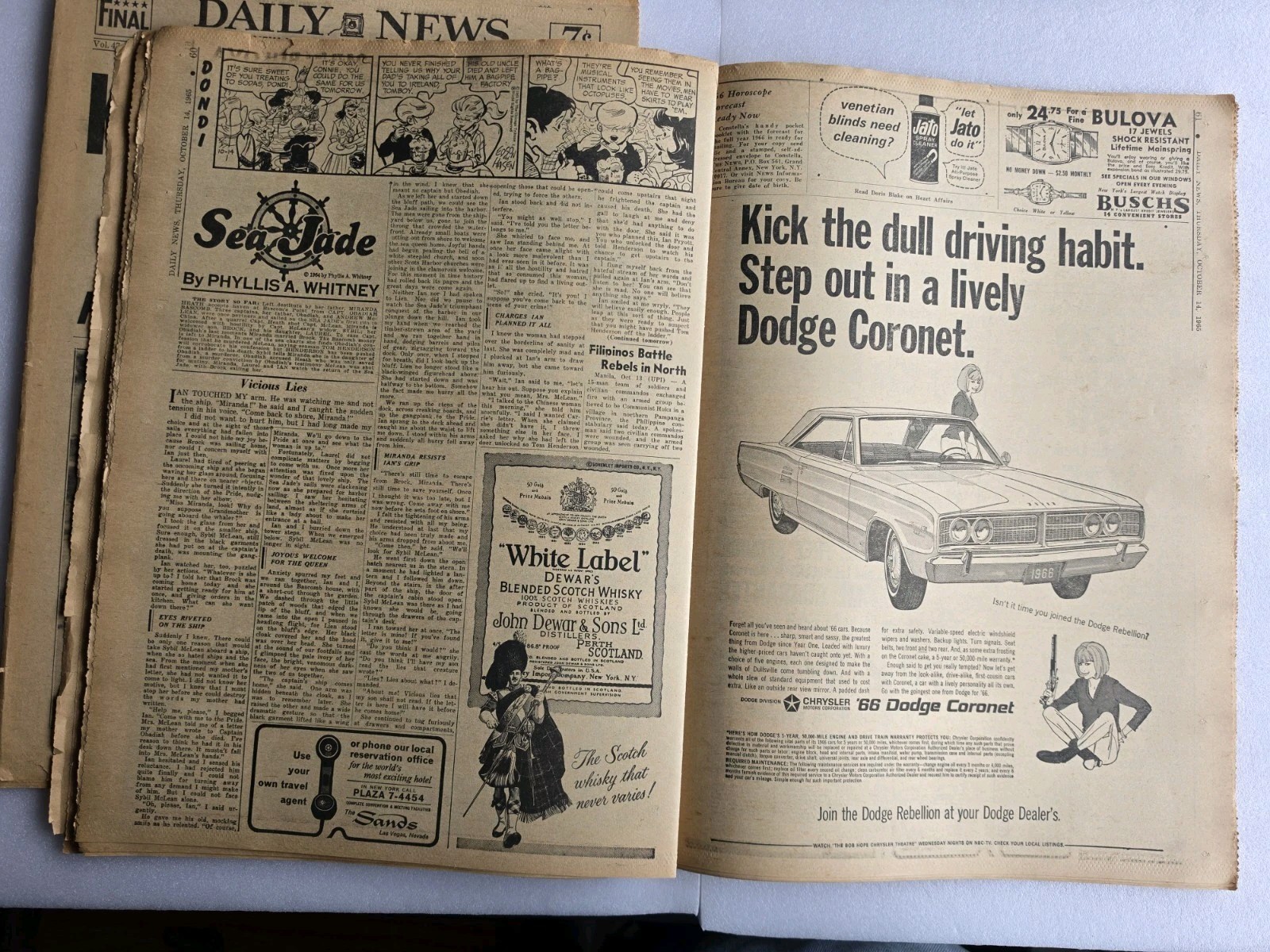 Lot of 2 – GIRL 12, KIDNAP FROM SCHOOL New York Daily News October 12 & 14 1965