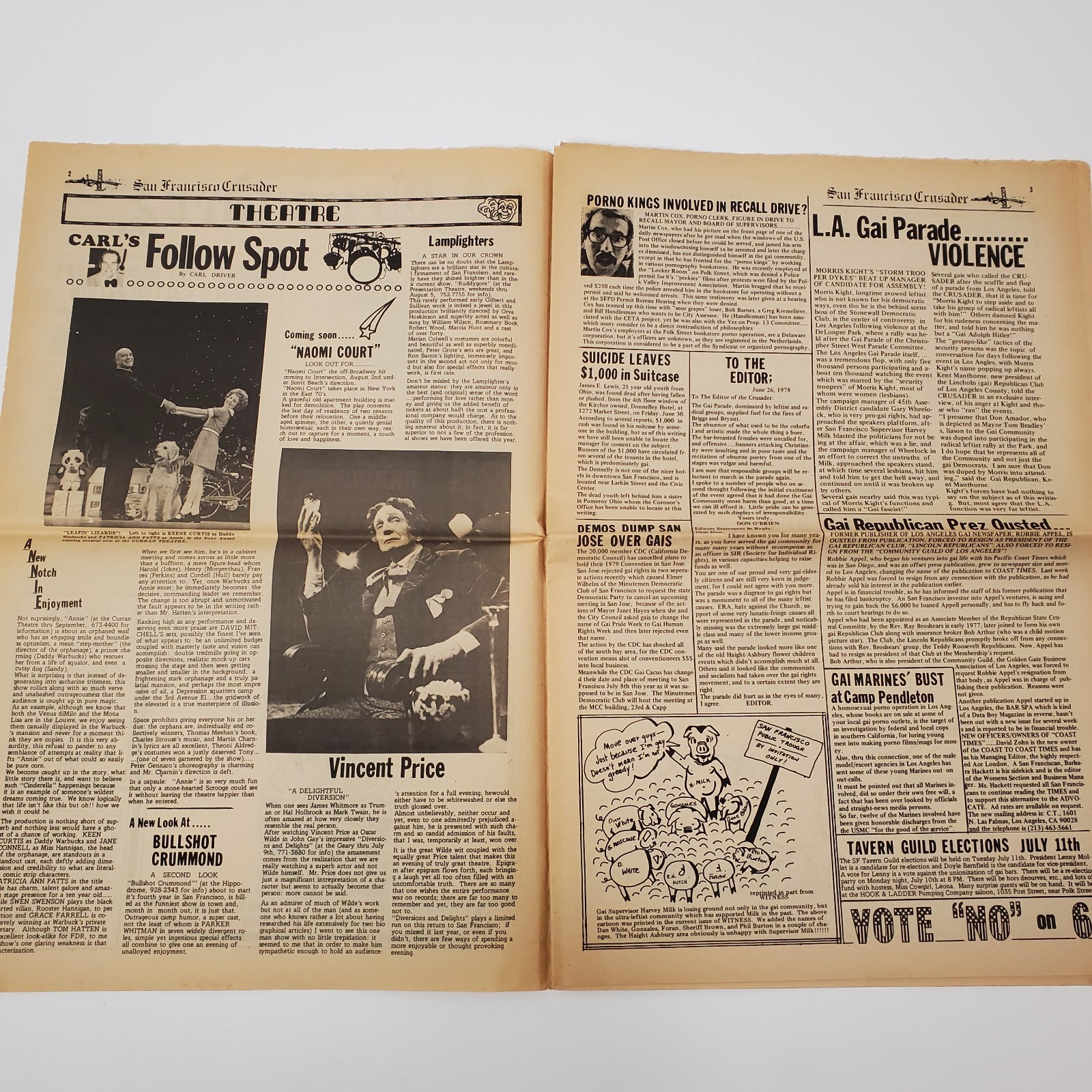 VTG July 1978 San Francisco Crusader Newspaper Issue 60 LGBTQ Political Ephemera