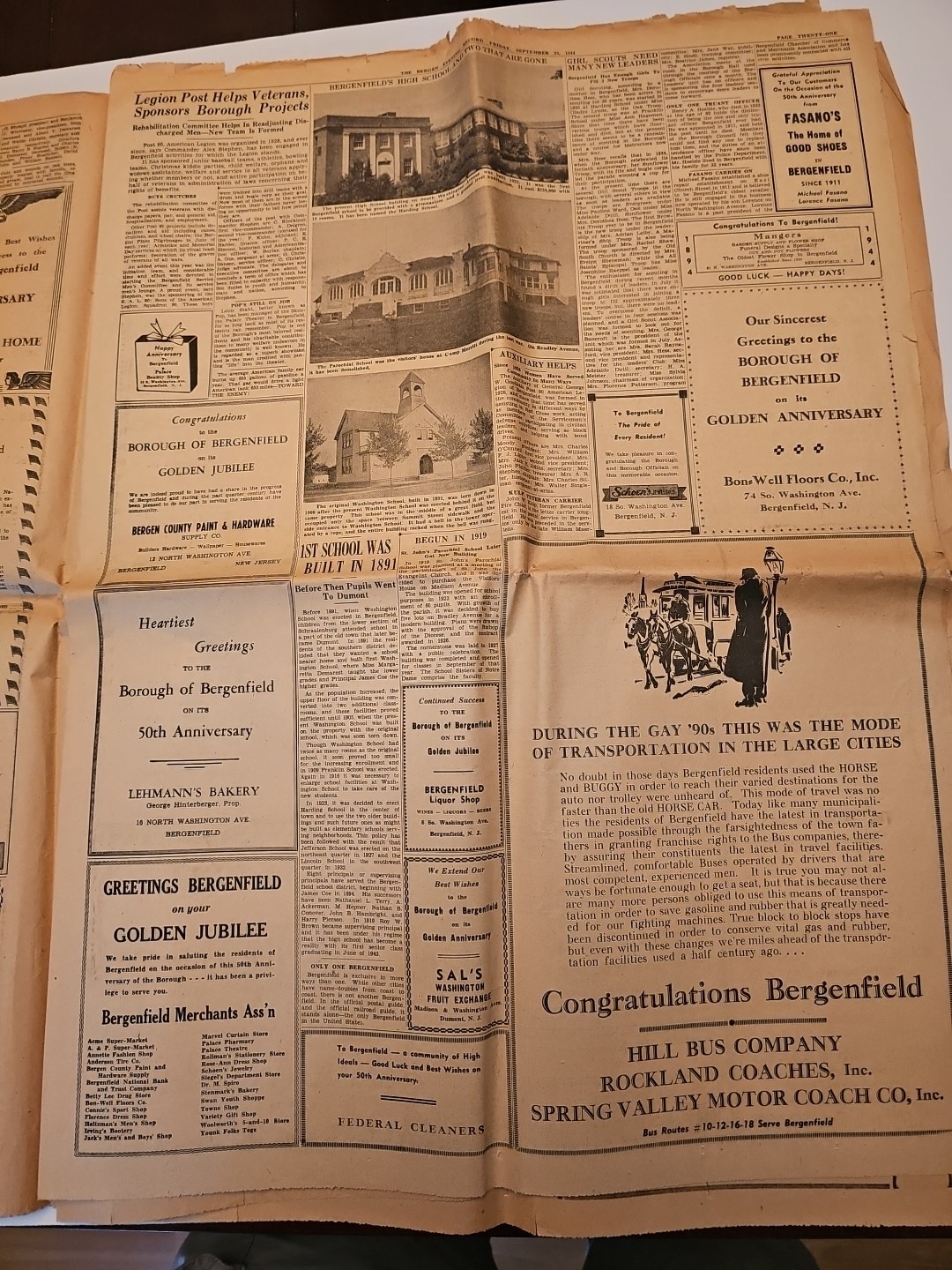 Lot Of 4 BERGEN EVENING RECORD NEWSPAPERS 1944, 49, 50 WW2