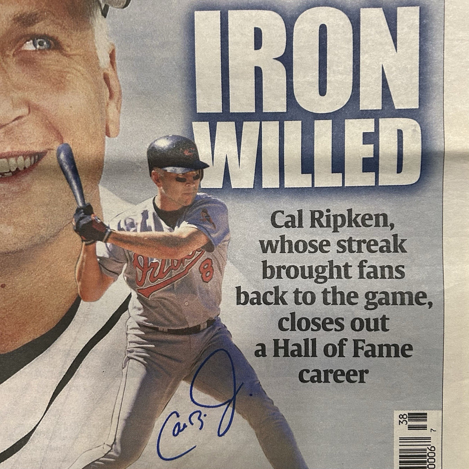 Cal Ripken Jr USA Today Baseball Weekly Sept. 2001 “Iron Willed” MLB post 9/11