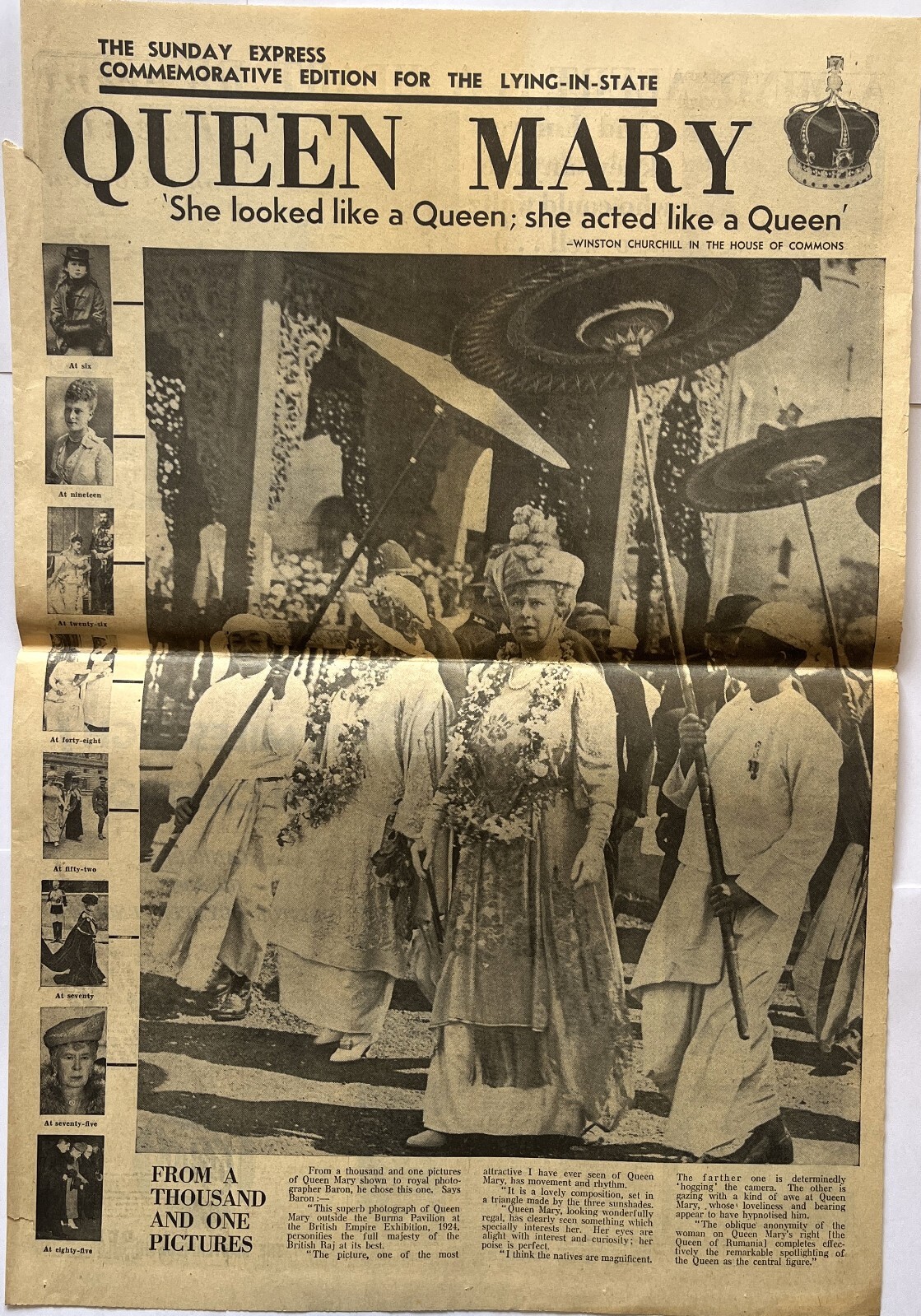 Sunday Times Commemorative Edition Queen Mary March 29 1953 (AB)