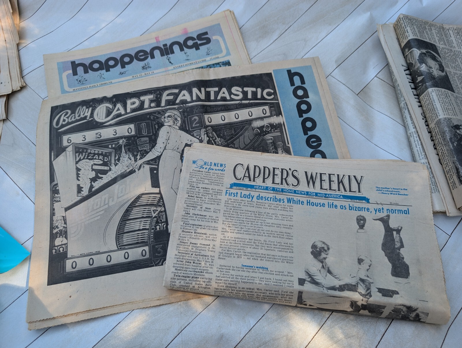 Mystery Set of Vintage Newspapers Capper’s Weekly 1970s Junk Journal 6 days