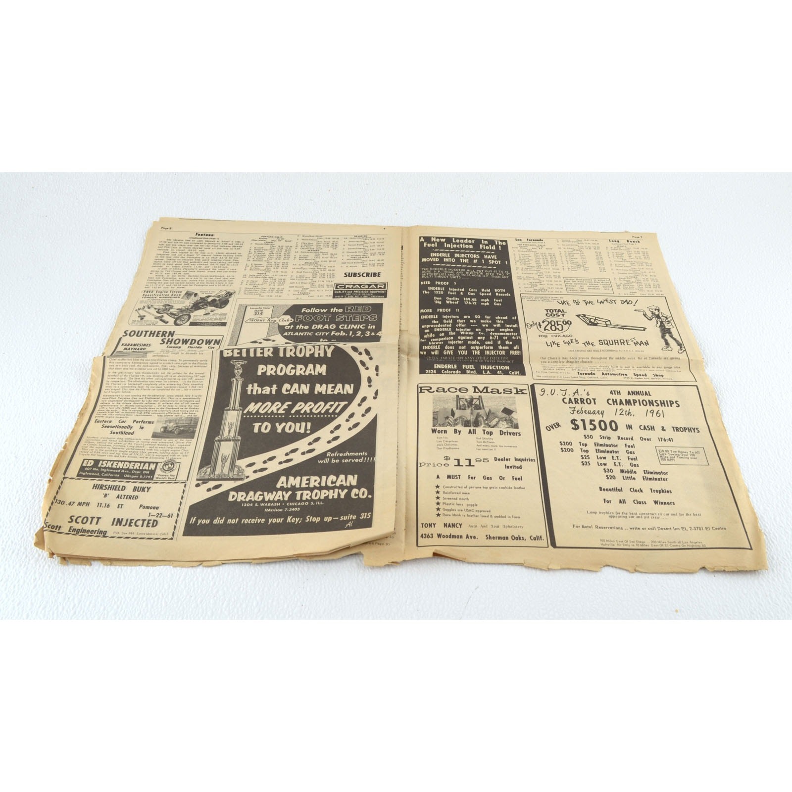Drag News Jan 28 1961 Vol 6 No 44 NHRA Hot Rod Racing Newspaper Vintage