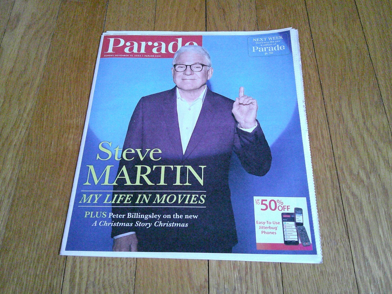 Steve Martin Collectible Newspaper Article Parade Magazine 2022 FREE SHIP