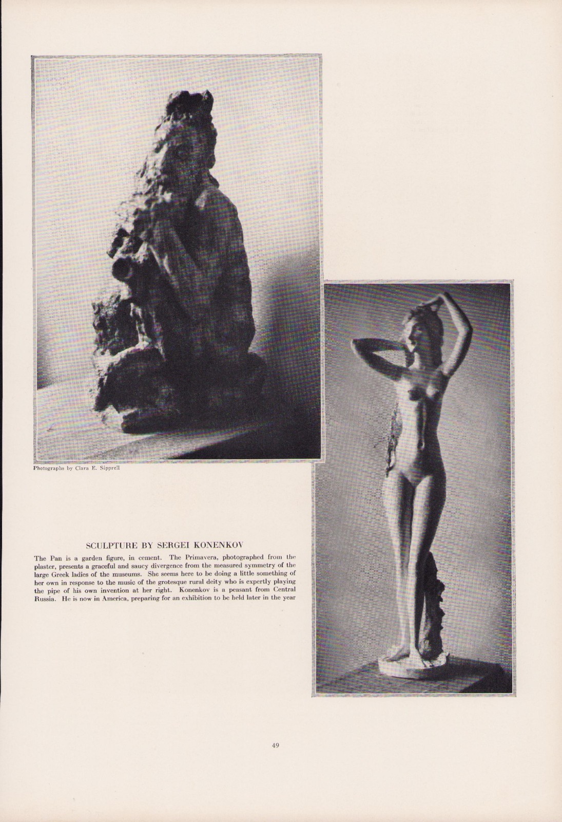 Sergey Konenkov Russian Sculptor Sculpture Pan Primavera Vintage Photos 1930