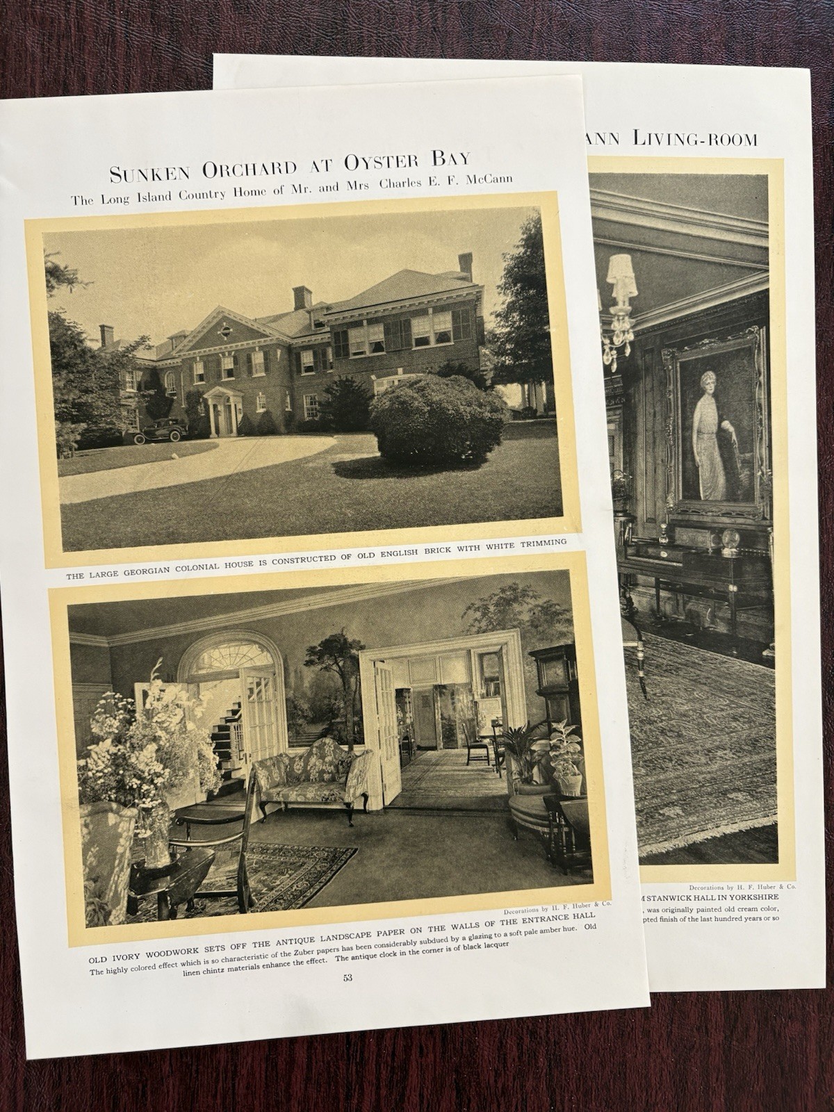 Sunken Orchard Oyster Bay Long Island Country Home Charles E. F. McCann 1925 4pg