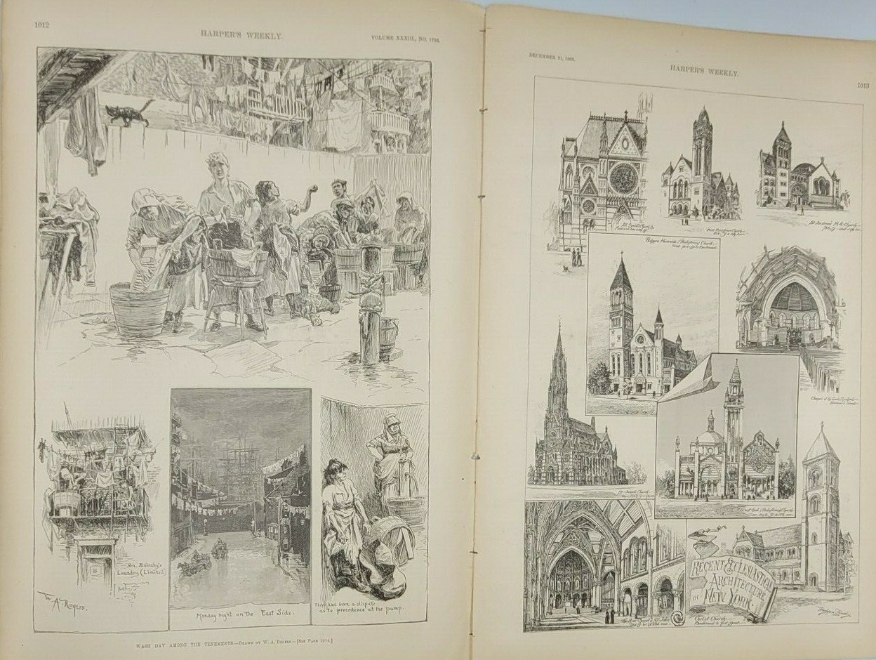 Harpers Weekly 12/21/1889 Remington’s “Cowboys Coming To Town For Christmas”