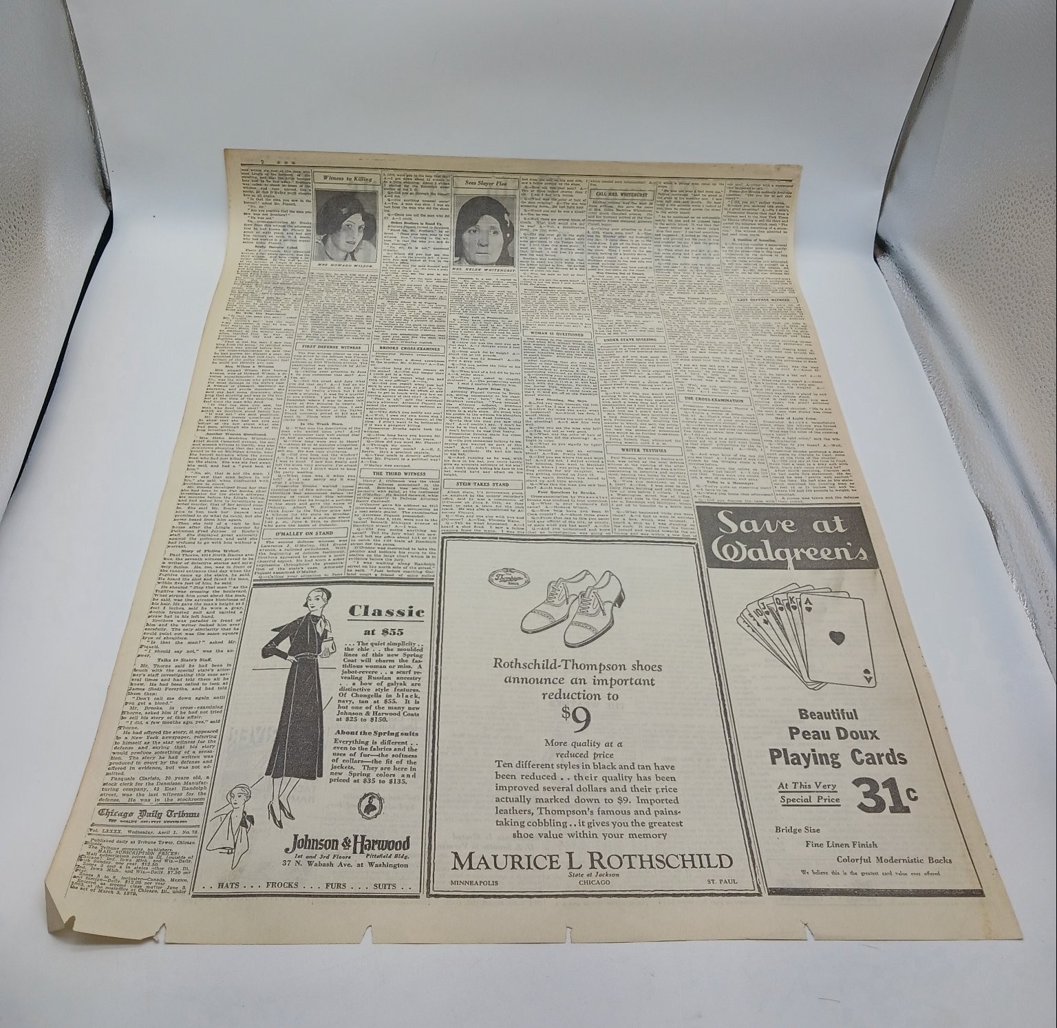 1931 Knute Rockne Dies Plane Crash Tribute Chicago Newspaper Page Aiello Gang
