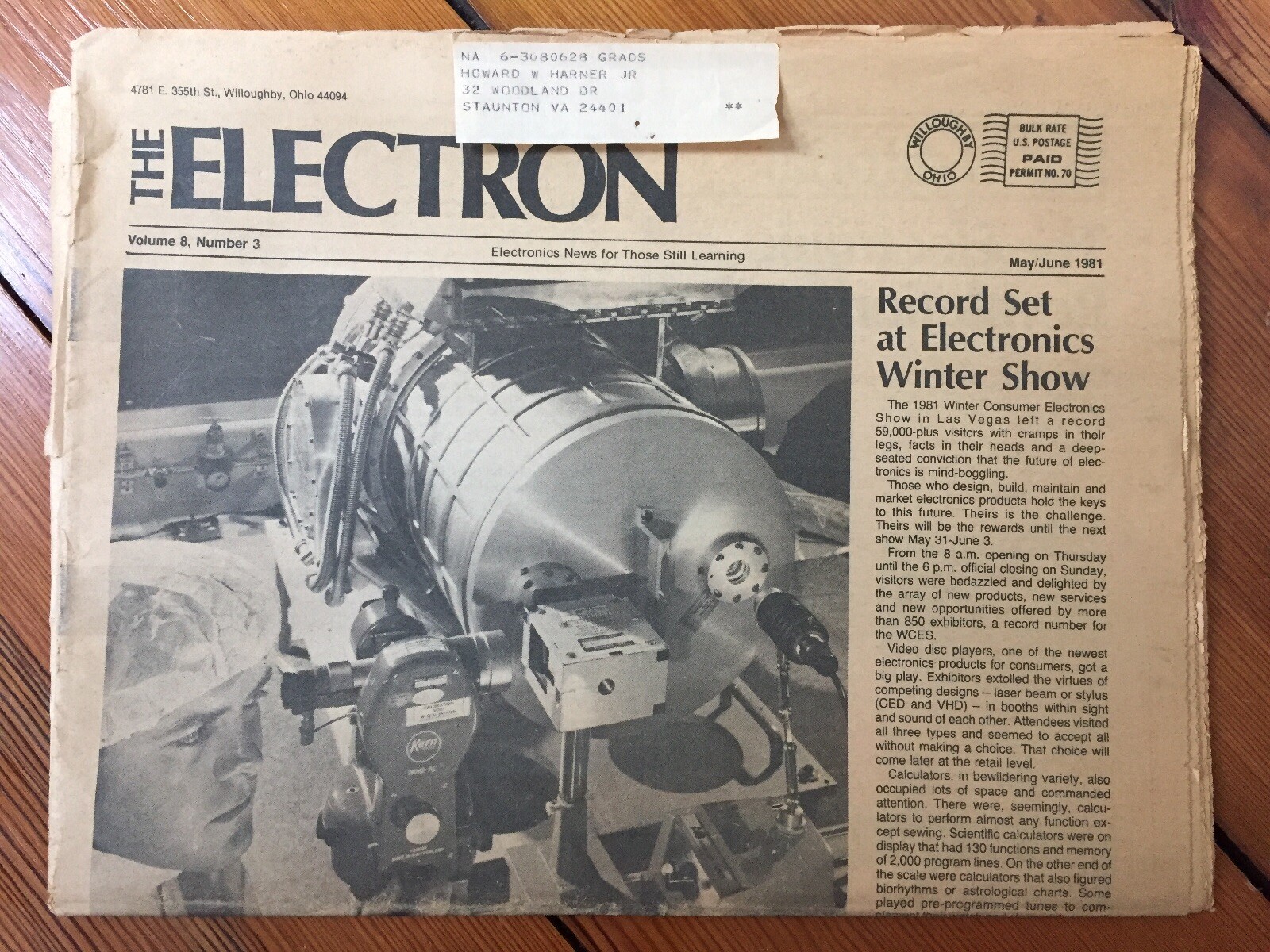 Vtg 1981 The Electron Electronics Science Technology Research Newspaper Ohio