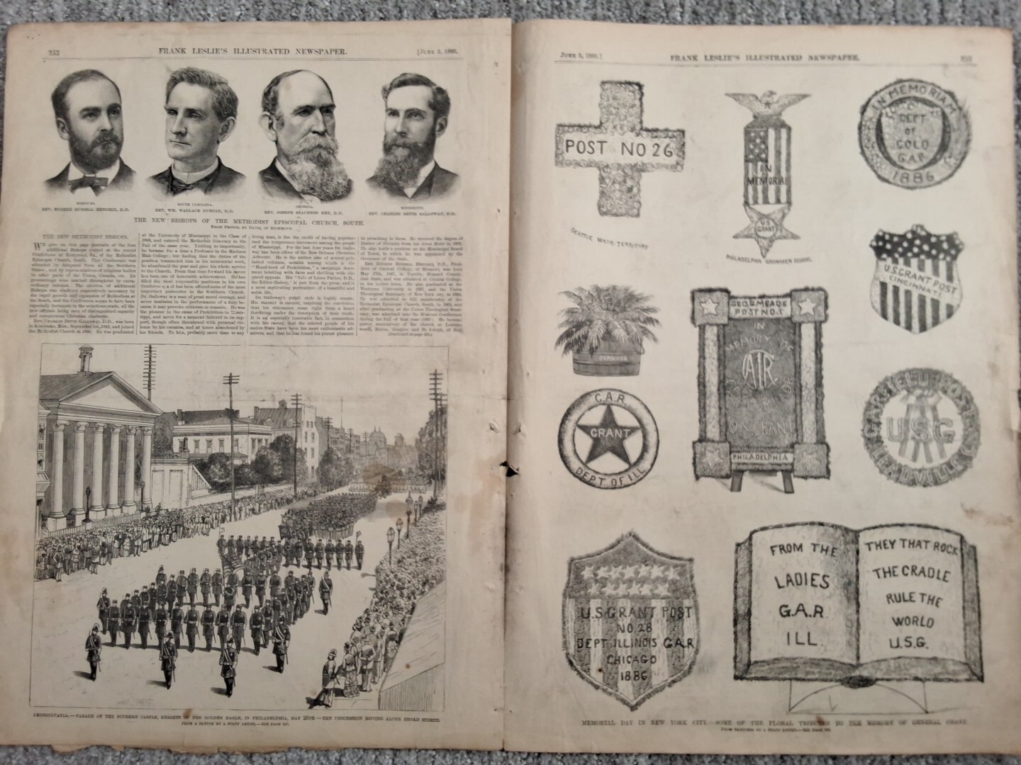 Frank Leslie’s Illustrated Newspaper June 5 1886, Memorial Day In New York City.