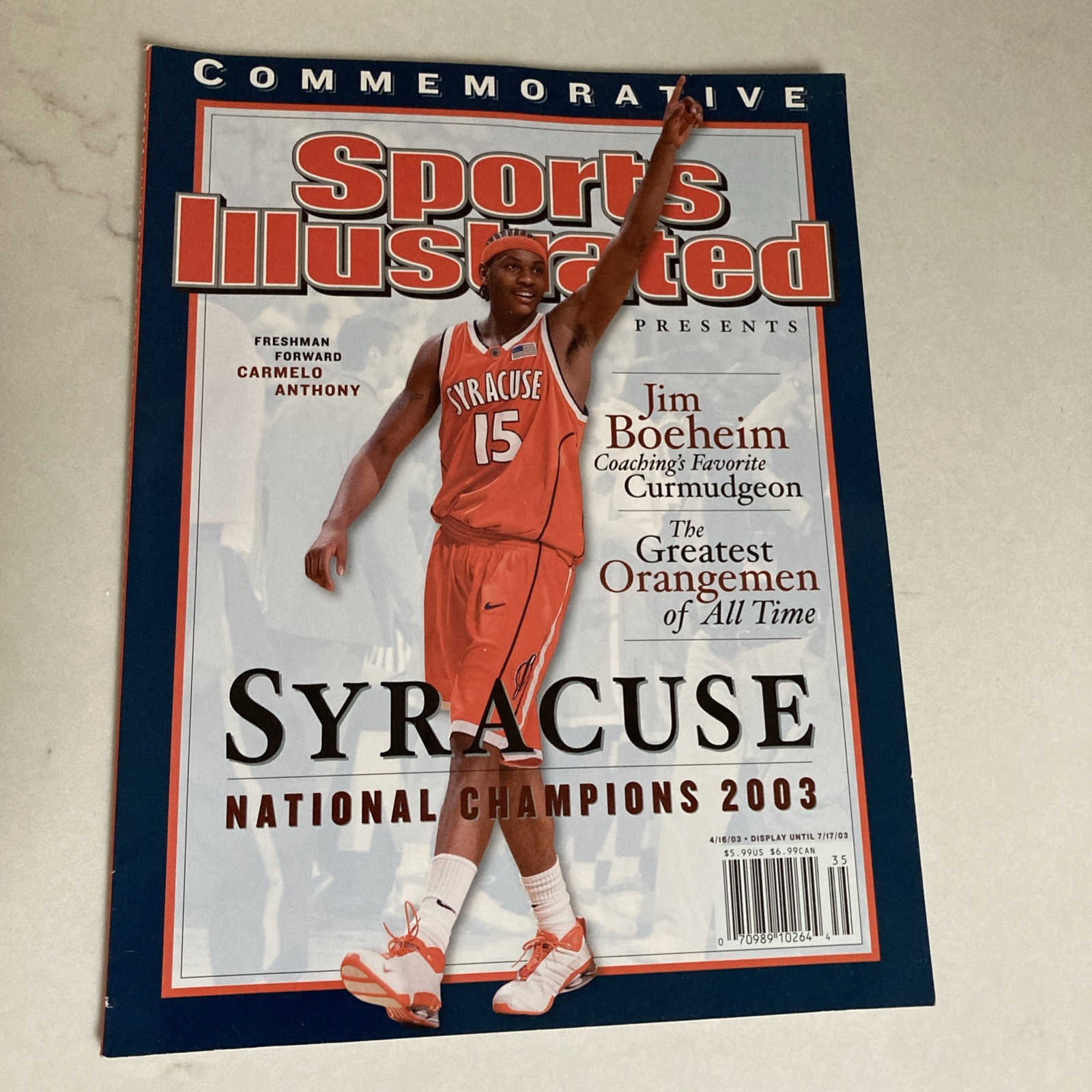2003 Syracuse Orange Basketball Sports Illustrated Magazine. National Champions