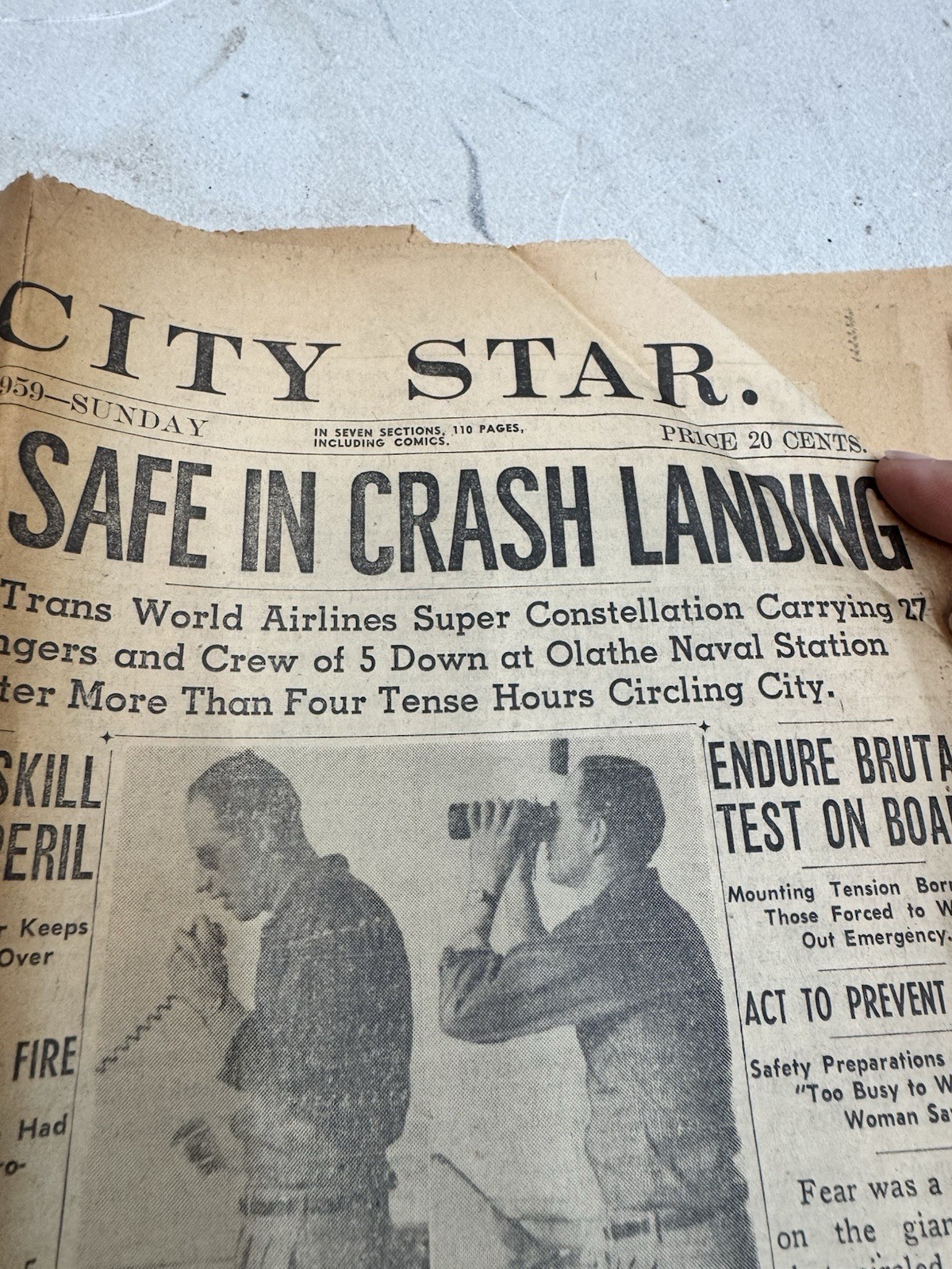 kansas city star newspaper january 18 1959 plane crash