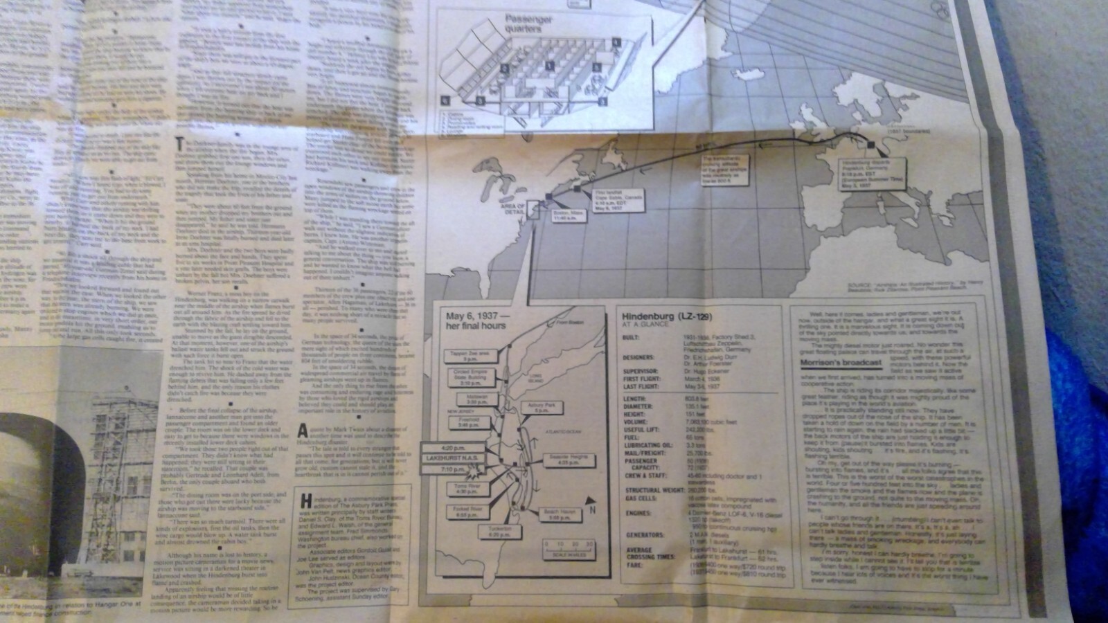 Hindenburg 1987 Commemorative Edition Newspaper, Asbury Park Press Pre-owned
