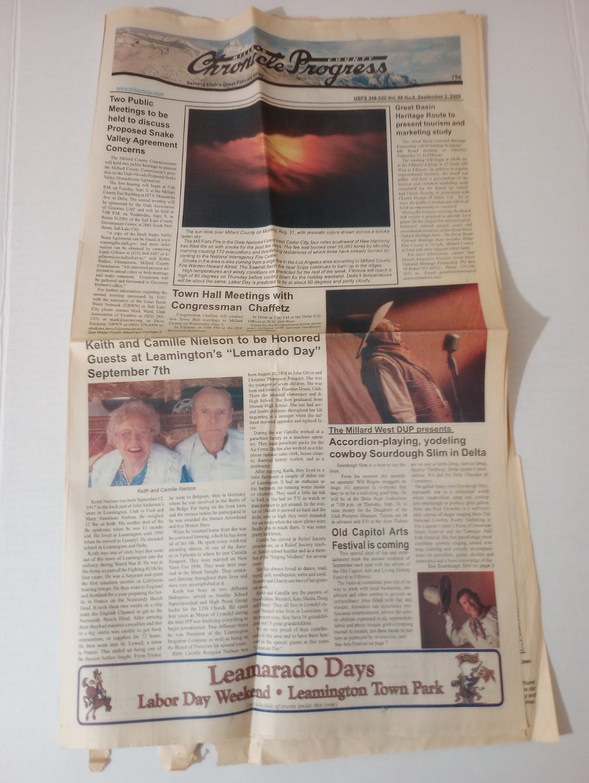 Millard County Chronicle Progress September 2 2009 Utah News