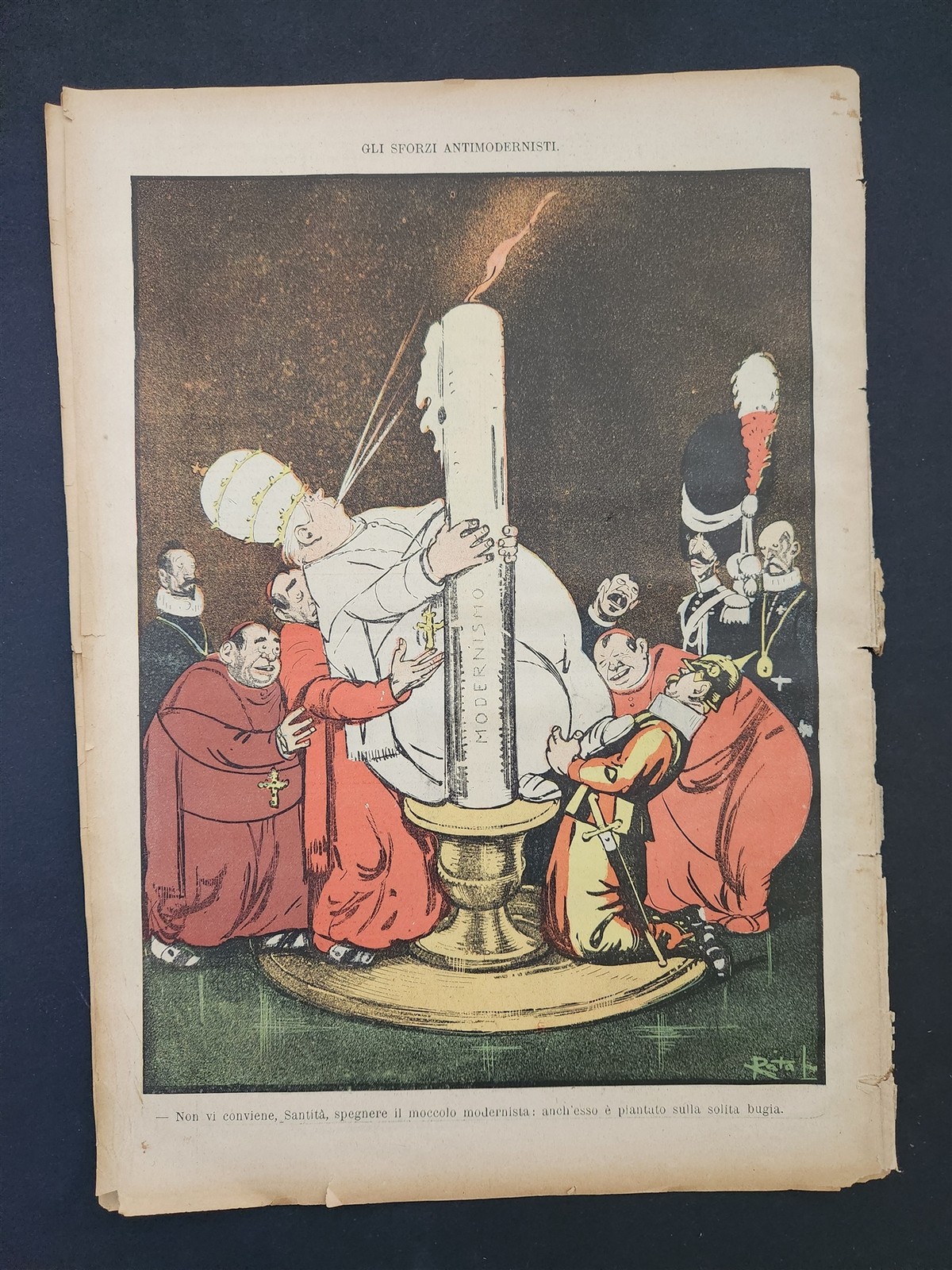 1908 antique L’ASINO socialist anti-catholic satire 4 issues ITALIAN NEWSPAPERS