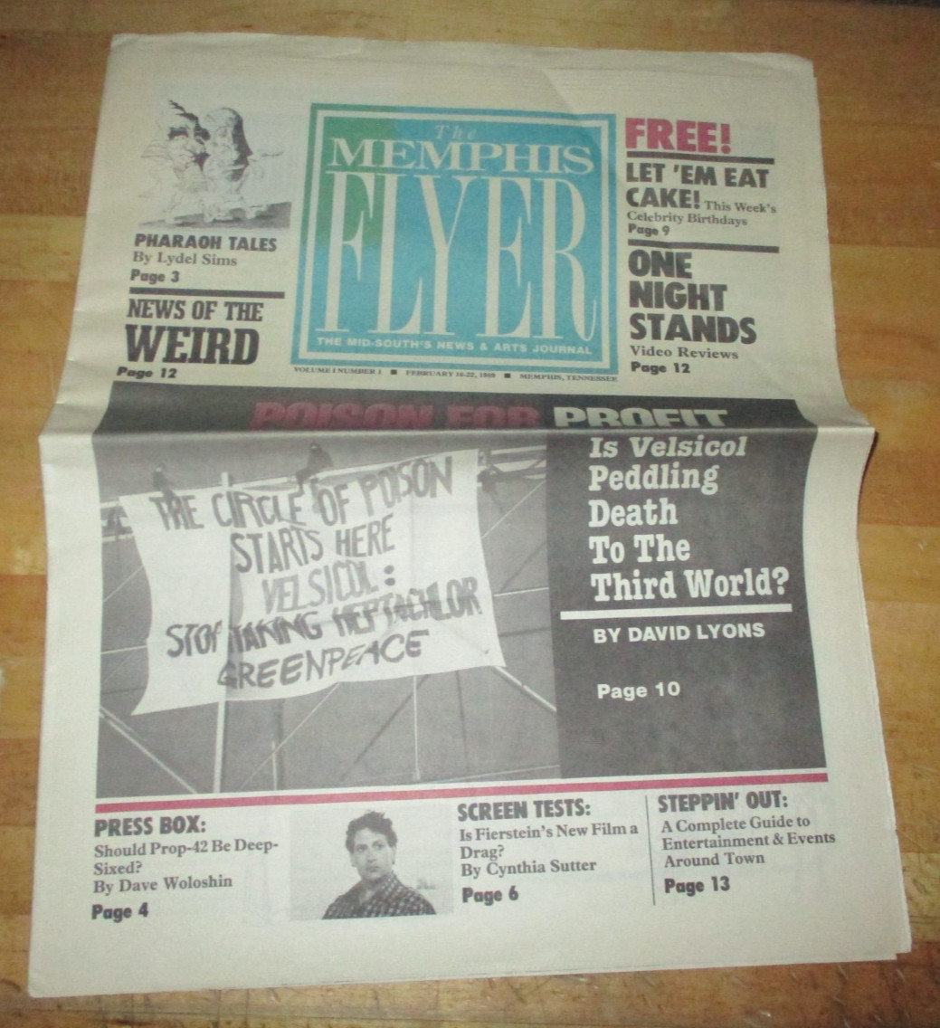 The Memphis Flyer of Memphis, Tennessee – 1st Issue February 16 – 22, 1989