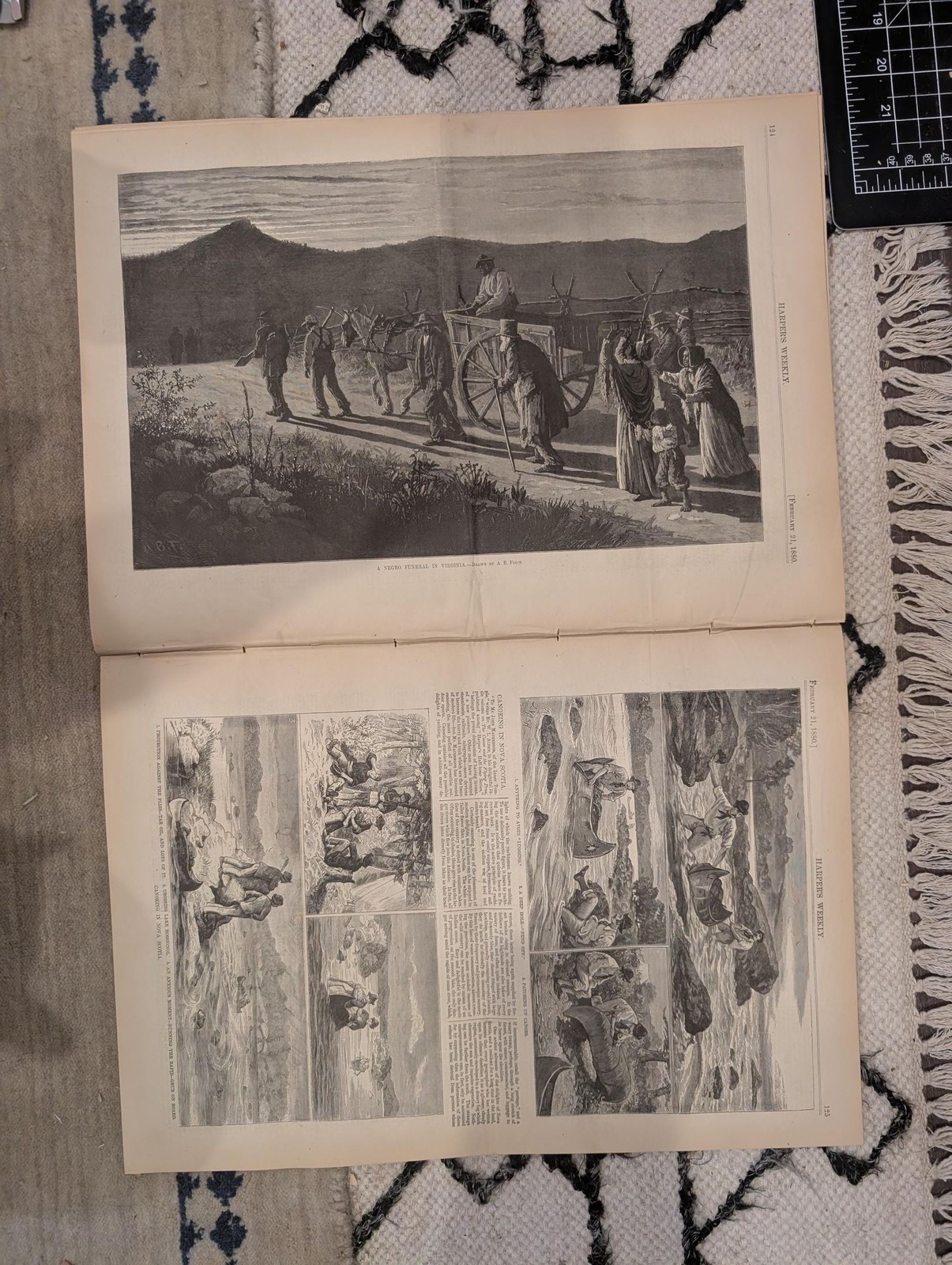 1880 Negro Funeral Virginia, Nova Scotia — Feb 21 Harpers Weekly — A.B. Frost