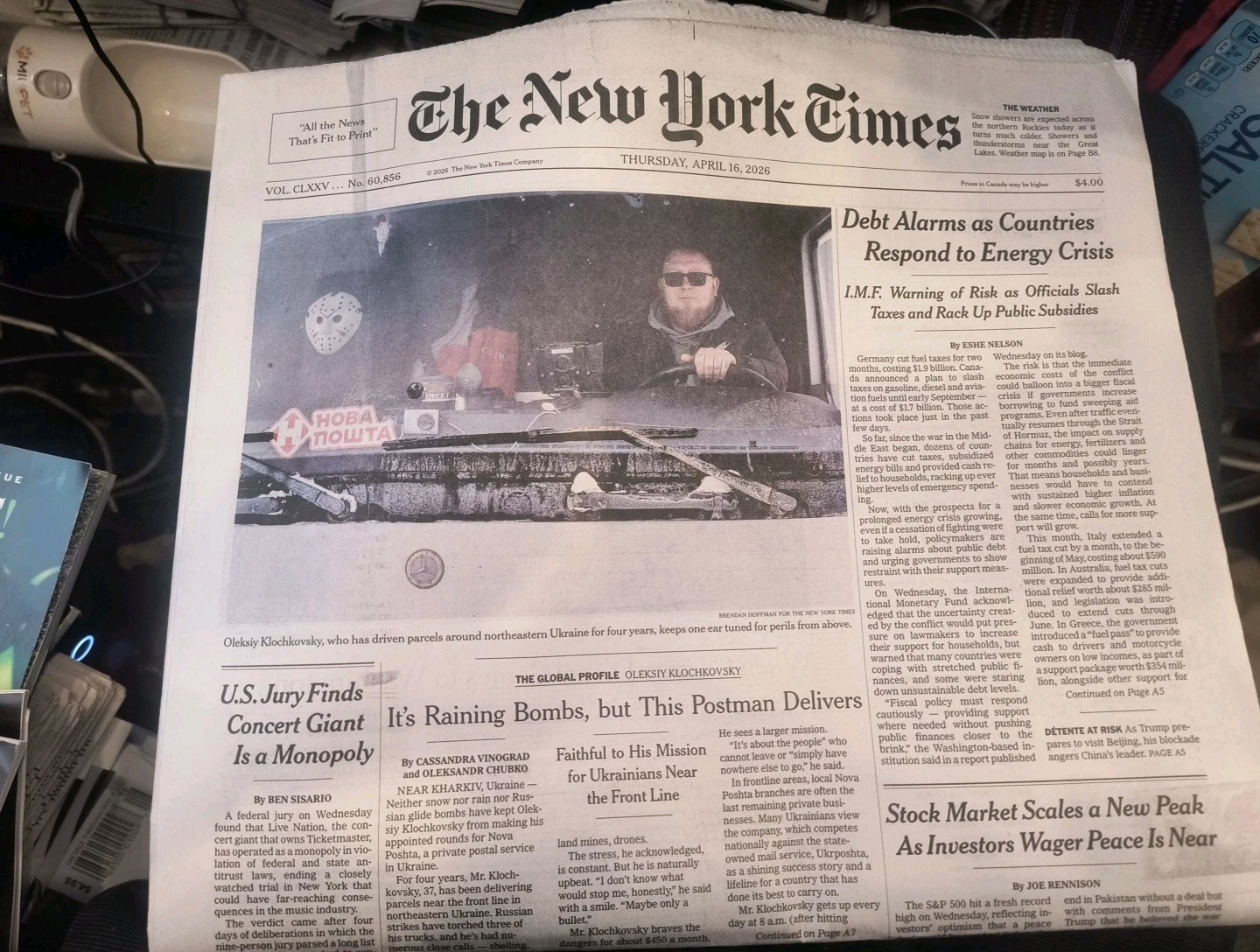 The new York Times Thursday April 16 2026 Debt Alarms as Countries Respond to…