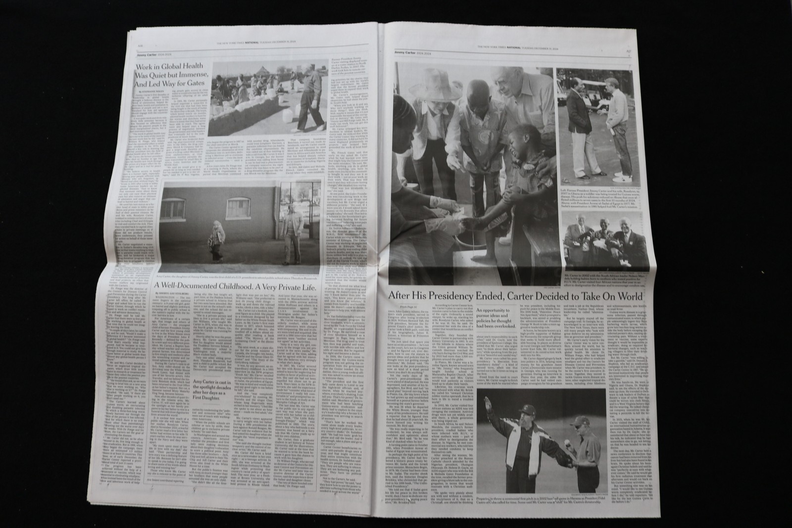 2024 DECEMBER 31 NEW YORK TIMES – JIMMY CARTER OBITUARY AND SPECIAL SECTION