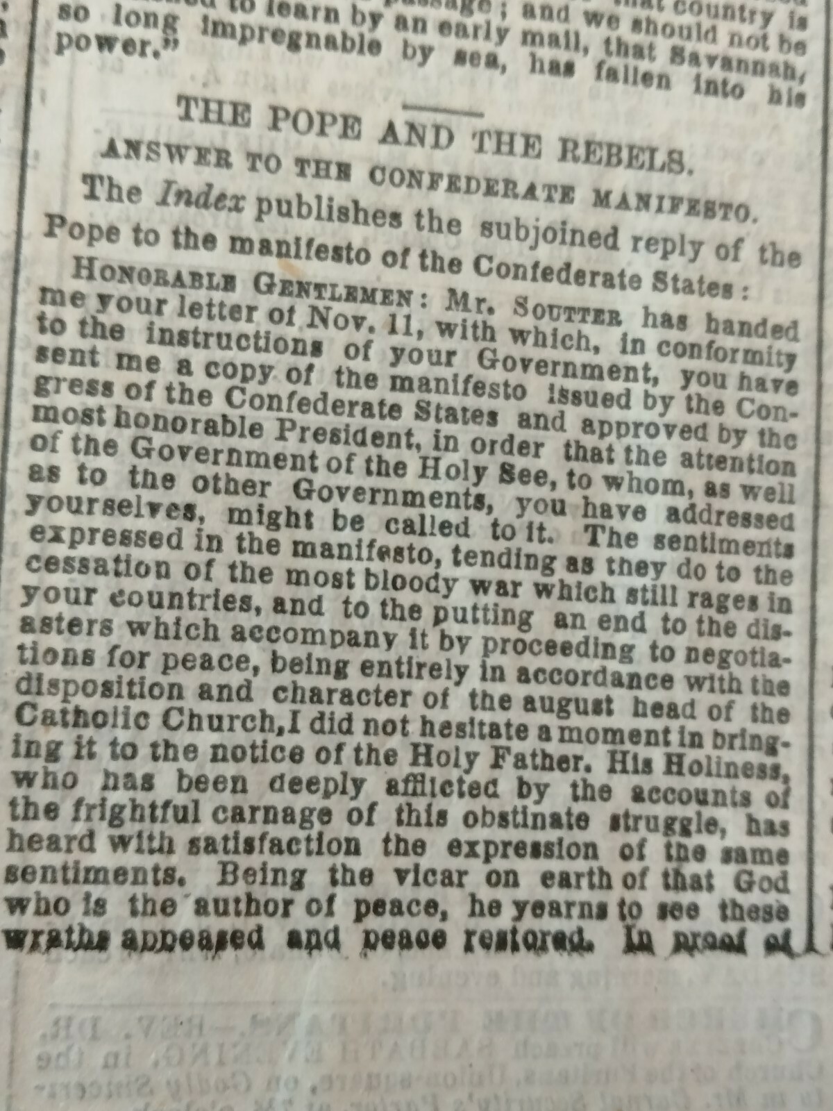 Civil War Newspapers-TENNESSEE-HOOD’S FINAL AND DISASTROUS ESCAPE,GEN PRICE DEAD