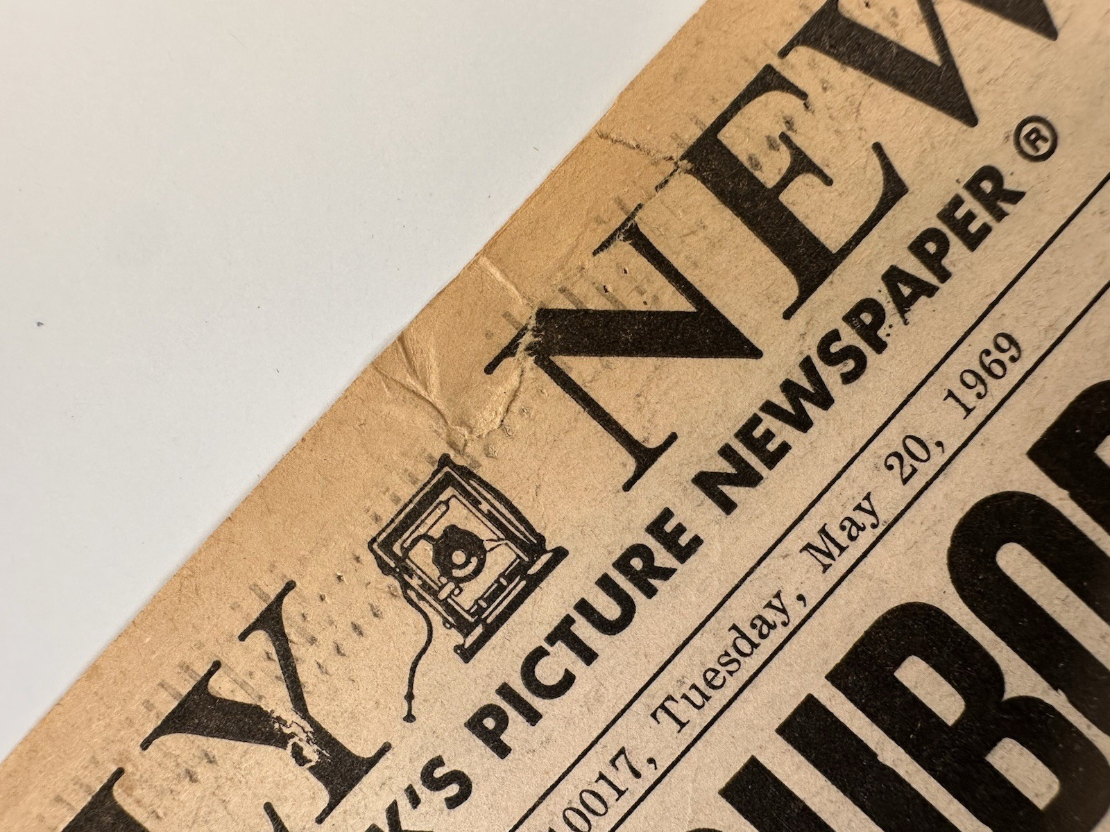 VTG May 20 1969 NY DAILY NEWS HEADLINE Apollo 10 Color Front & Back