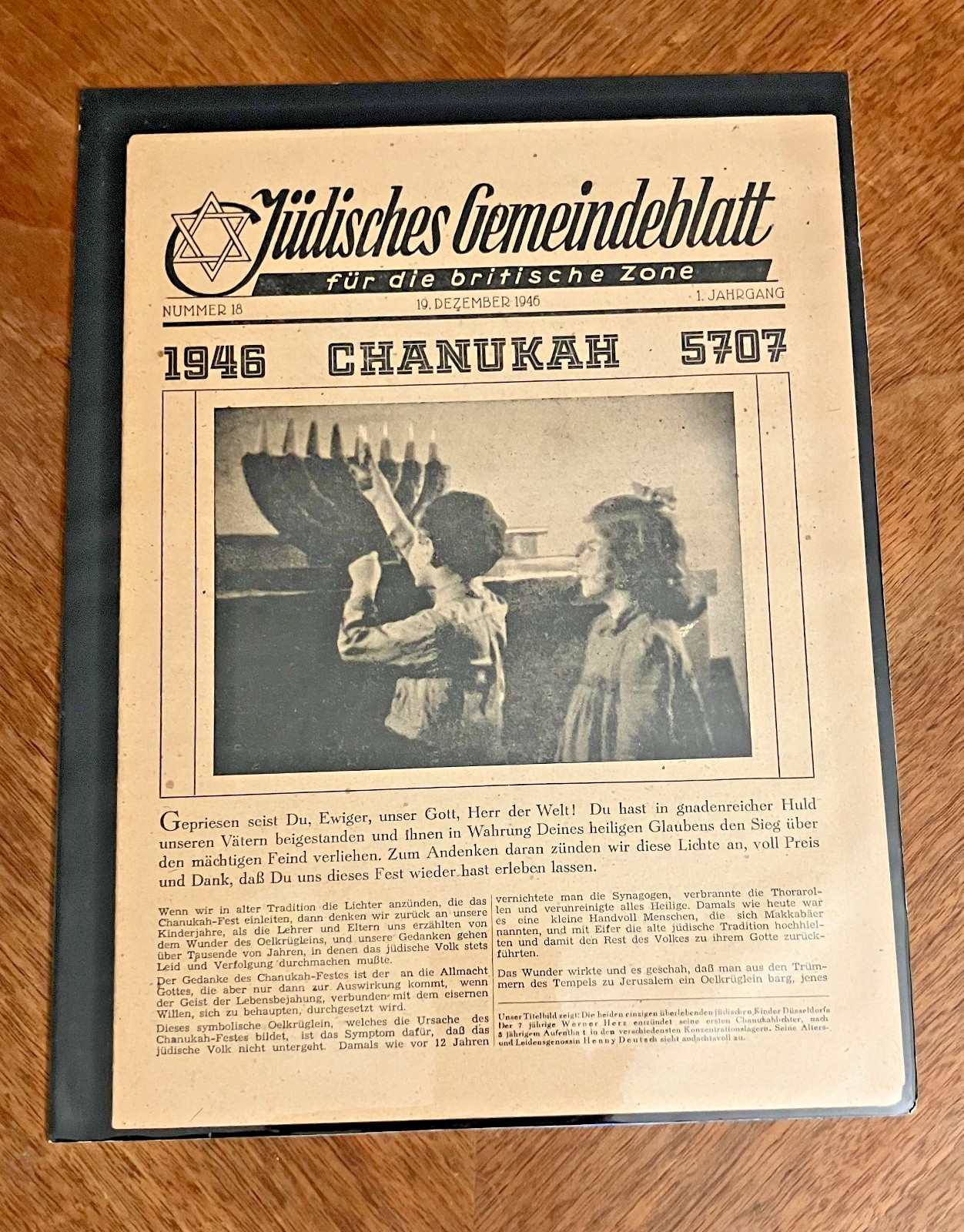 1946 Judisches Gemeindeblatt British Zone Chanukah Issue Holocaust DP Paper
