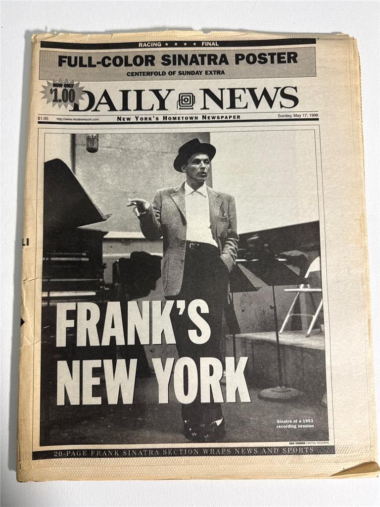 FRANK SINATRA New York Post and NY Daily News May 16, 17, 1998 Frank’s Death