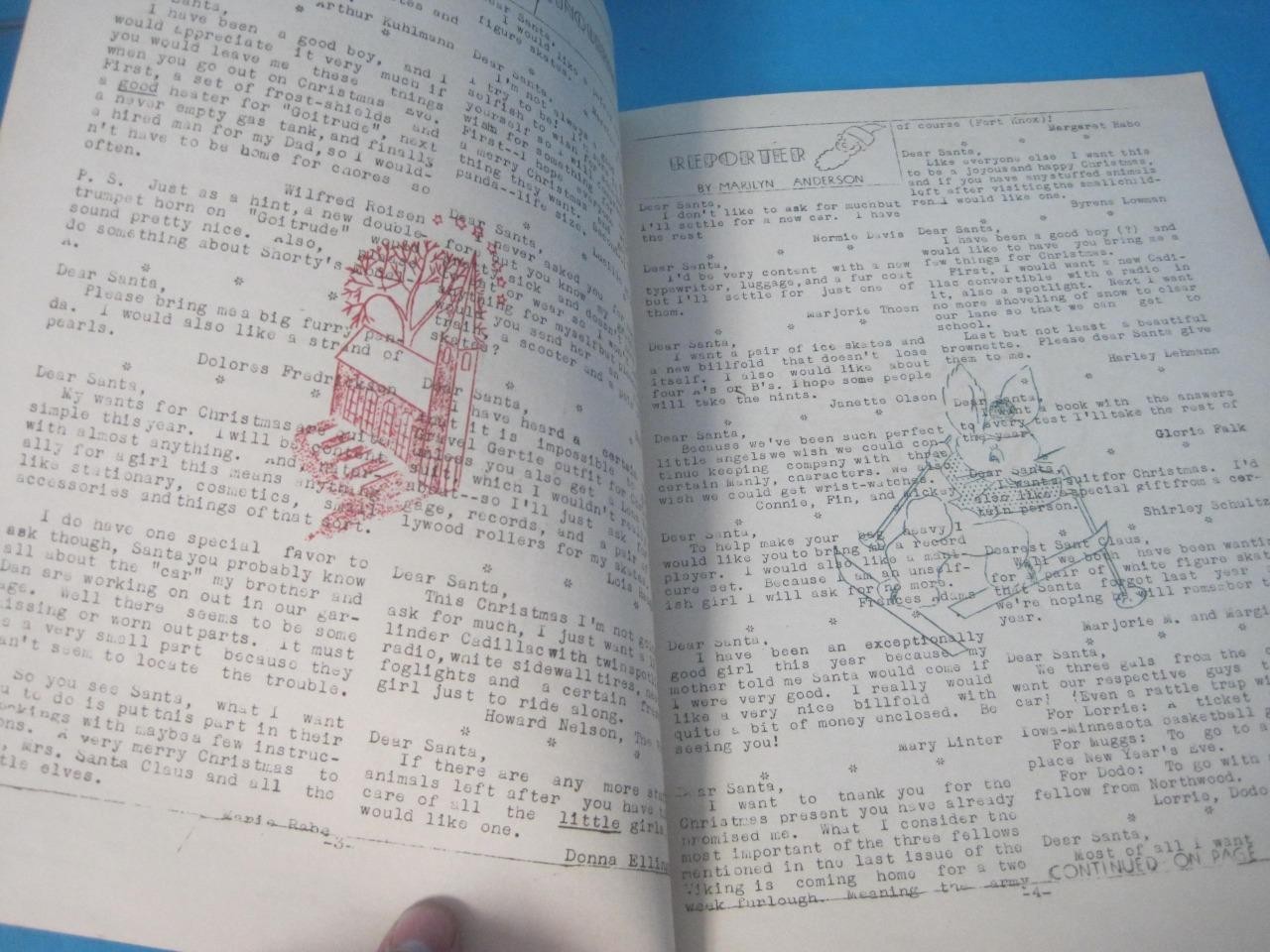 LOT OF 14 THE VIKING NORTHWOOD HIGHSCHOOL IOWA 1947-1948 NEWSPAPER BOOKLET RARE