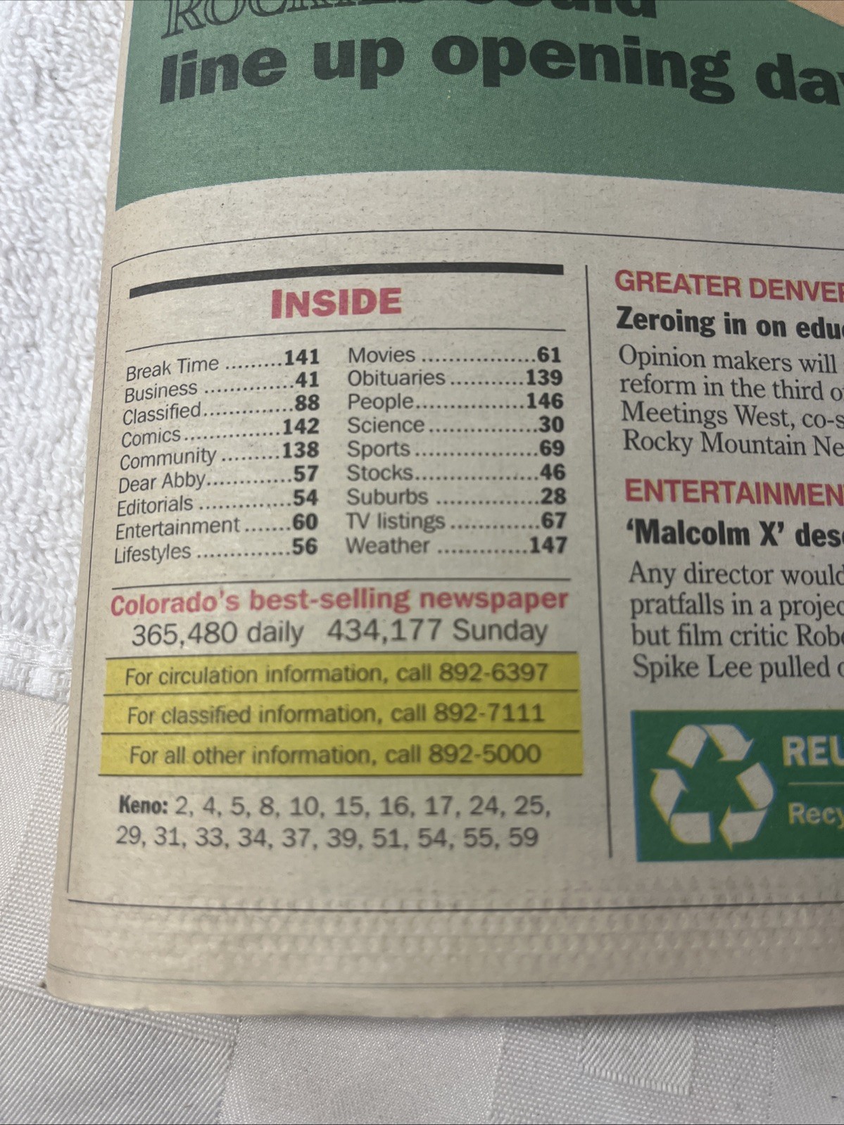 VTG Rocky Mountain News Newspaper Nov 18 , 1992 A Team Is Born Colorado Rockies