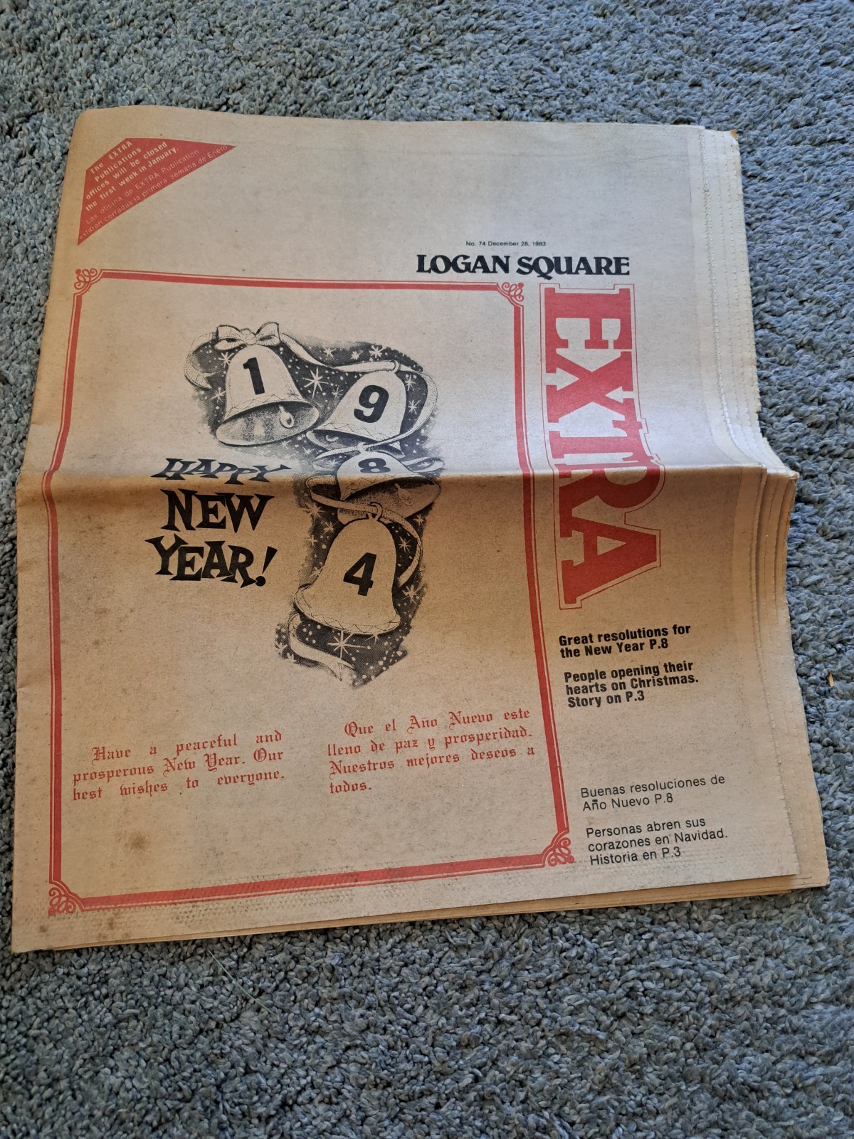 December 28 1983 Logan Square Extra Newspaper Chicago