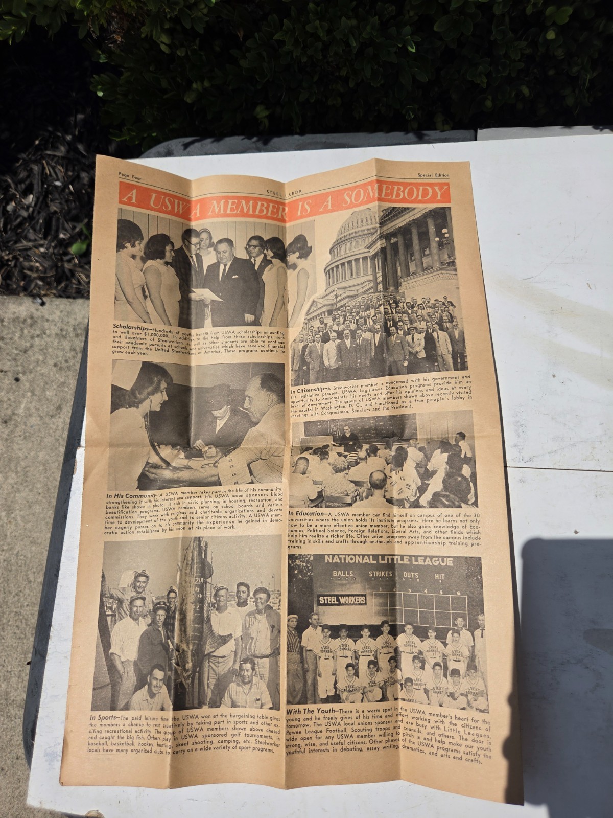 Vintage Steel Labor Newspaper United Steelworkers of America Union Americana