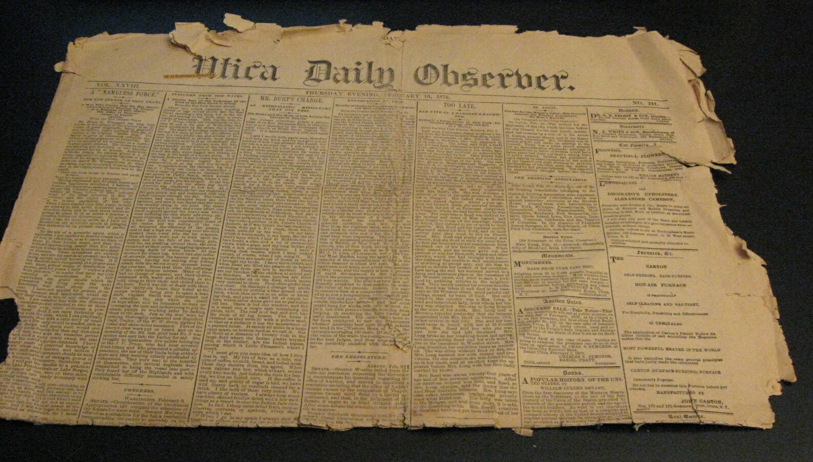 Super Rare! 1876 UTICA, NY NEWSPAPER! HTF! + 1890 HARPER’S BAZAR