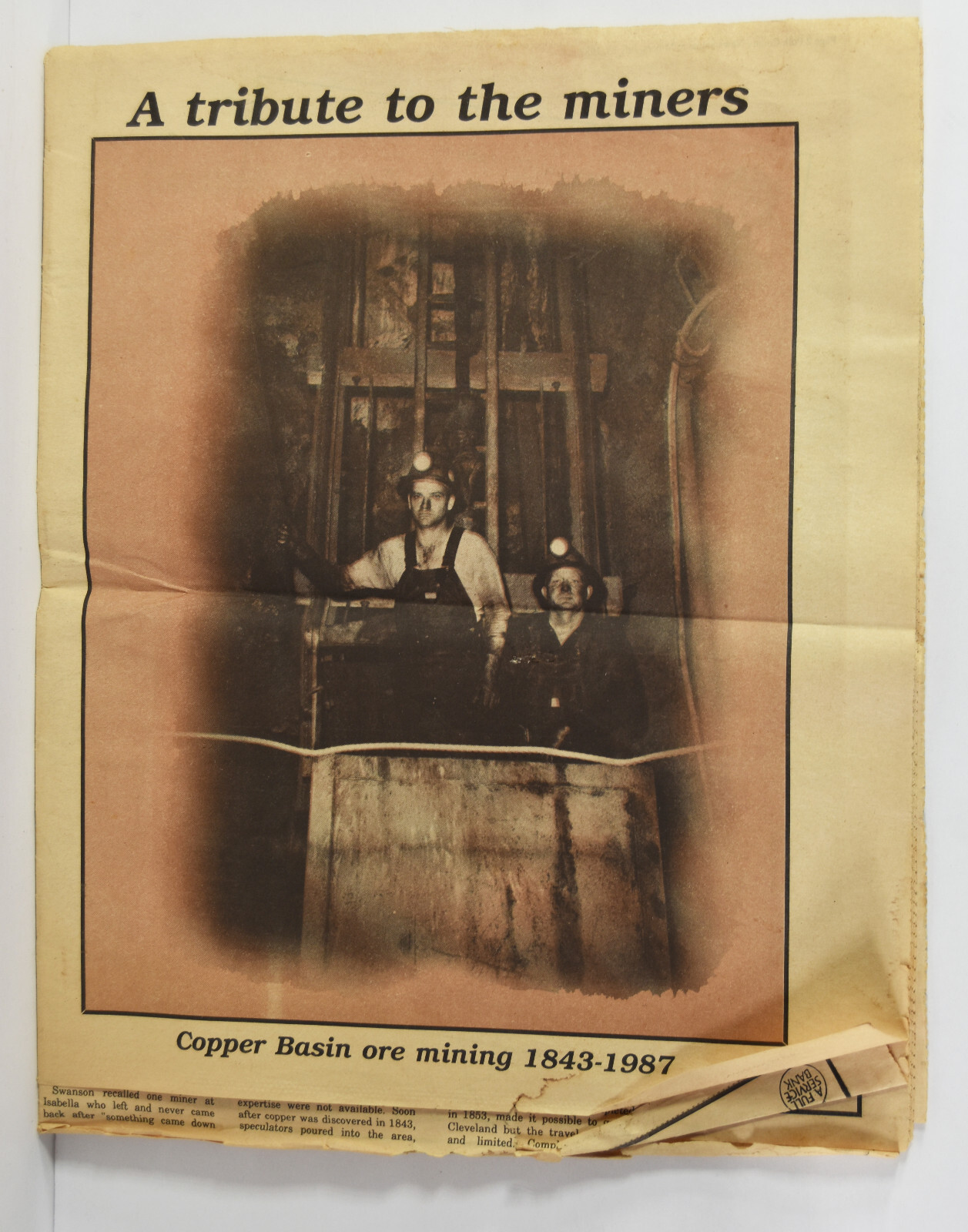 1987 Newspaper Tennessee Ducktown Copperhill Copper Basin Miners Ads RARE