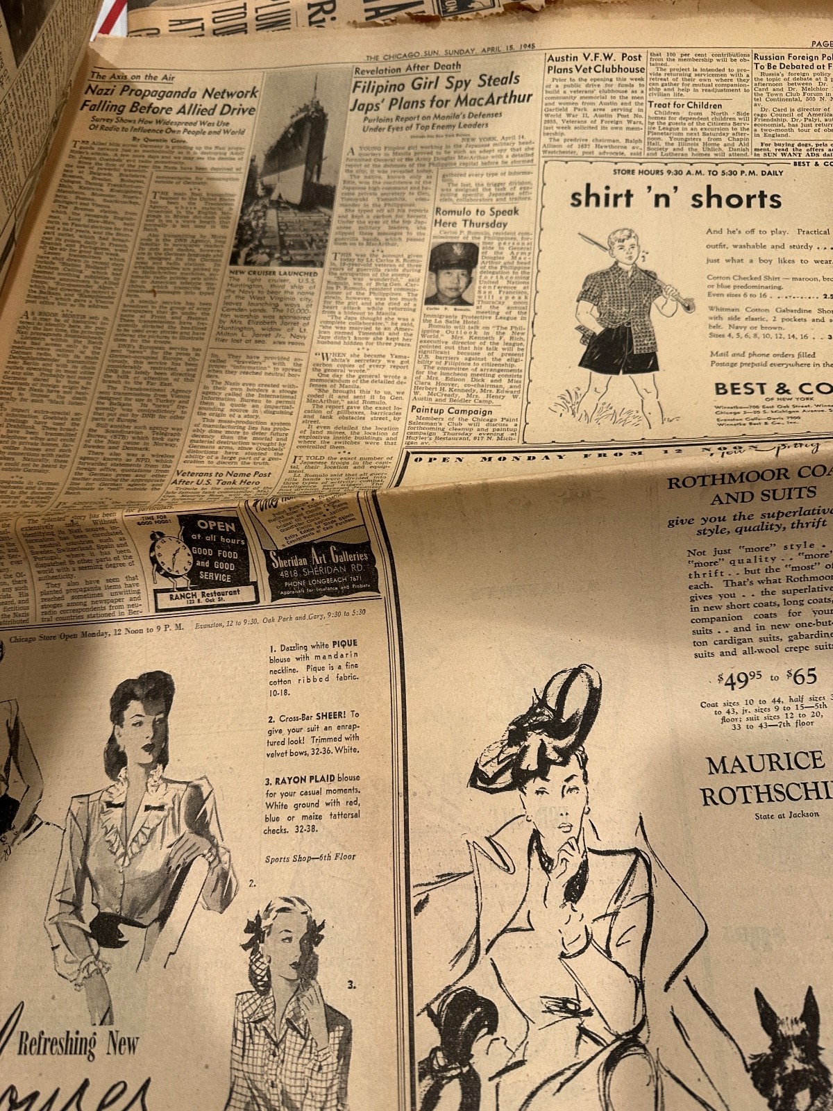 1945 Chicago Sun Newspaper Franklin D. Roosevelt funeral
