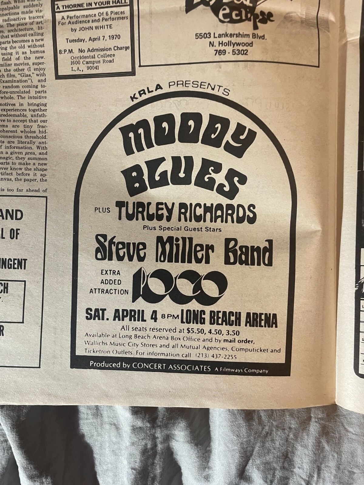 Los Angeles Free Press April 1970 Radical Bombers Woodstock Moody Blues Ads