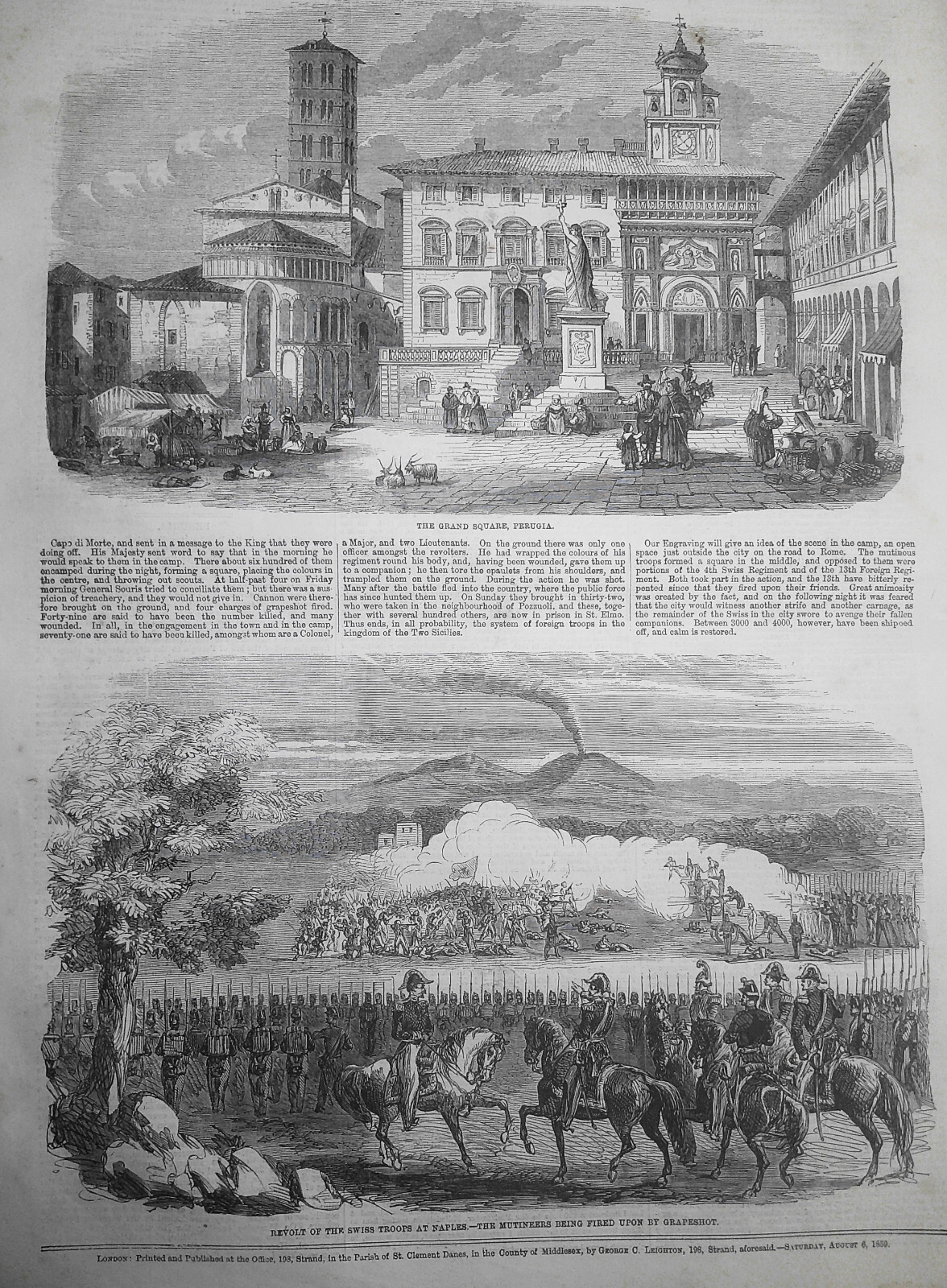 Illustrated London News, August 6, 1859. Peace Conference, Zurich; General Vinoy