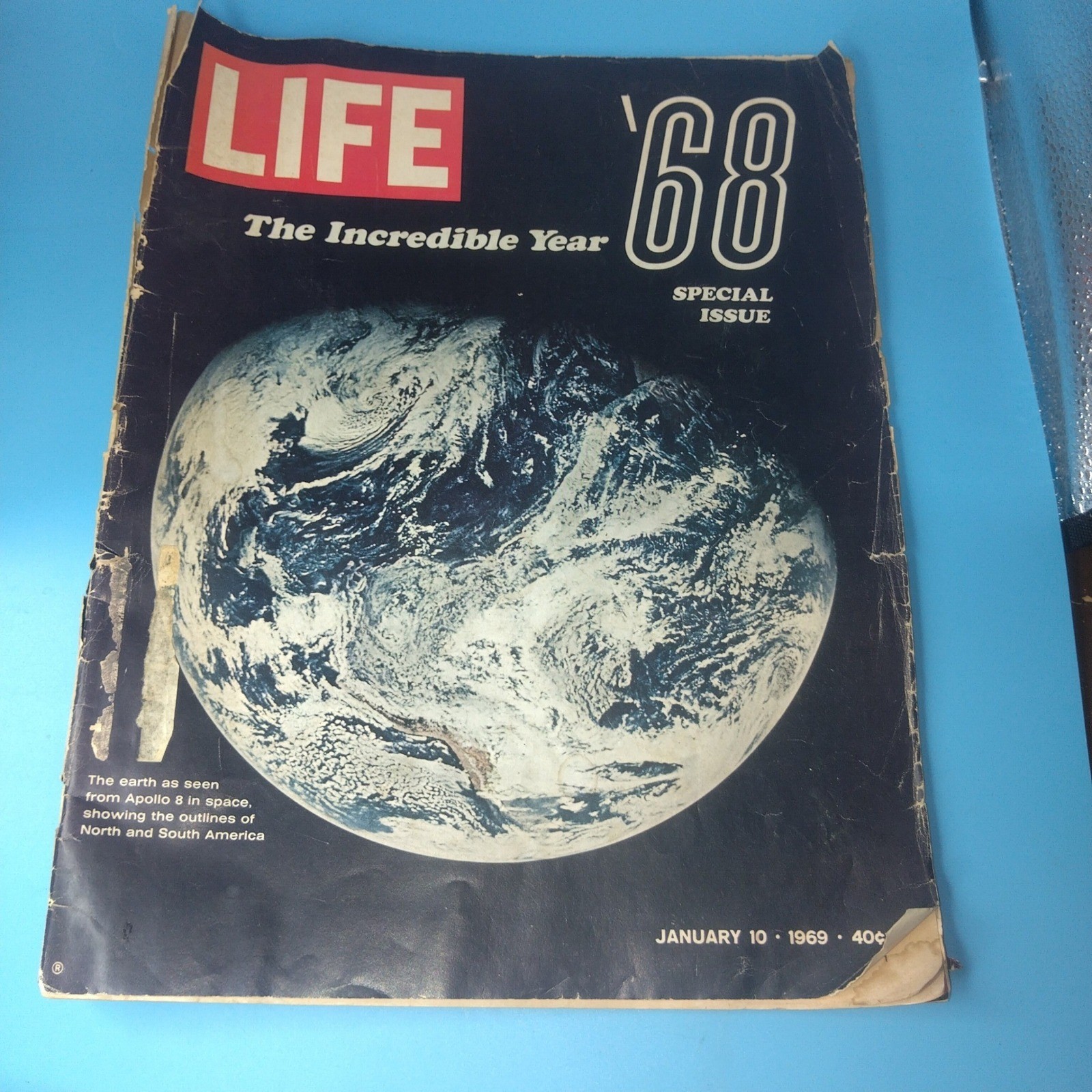 Vintage LIFE Magazine Jan 10 1969 68 The Incredible Year Apollo 8 Earth Cover